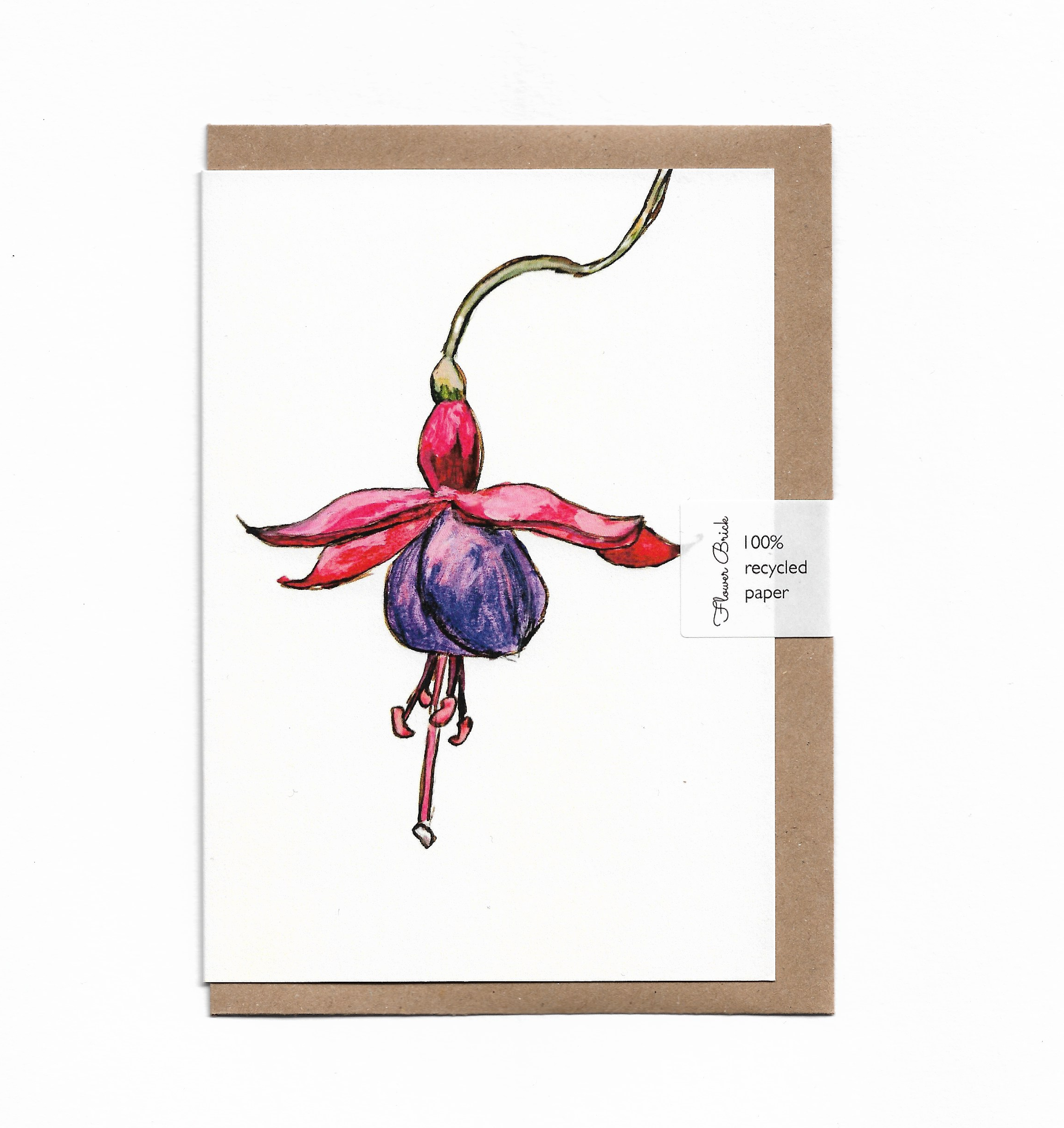 A6 100% Recycled "Fuchsia" Greeting Card