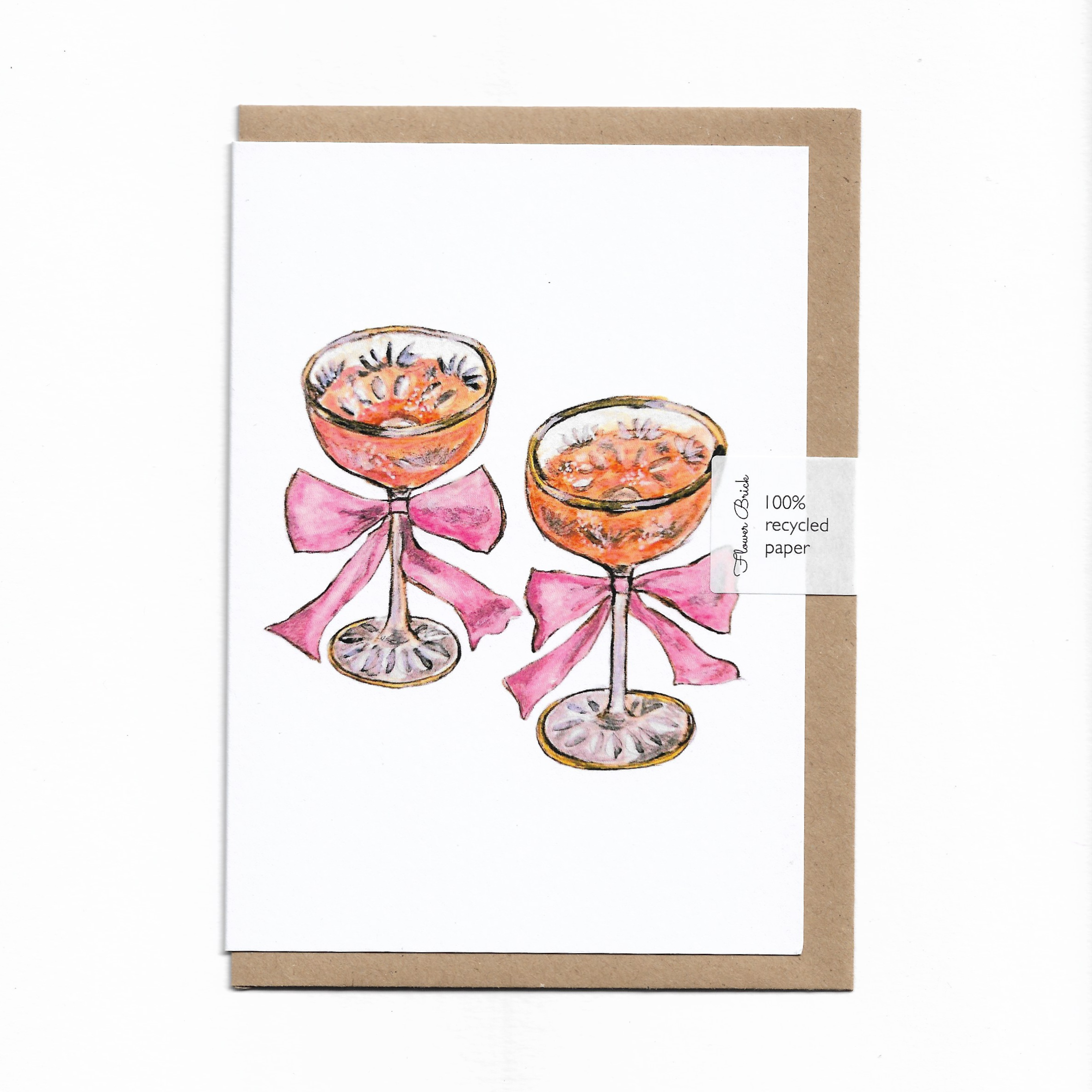 A6 100% Recycled "Pink Champagne" Greeting Card