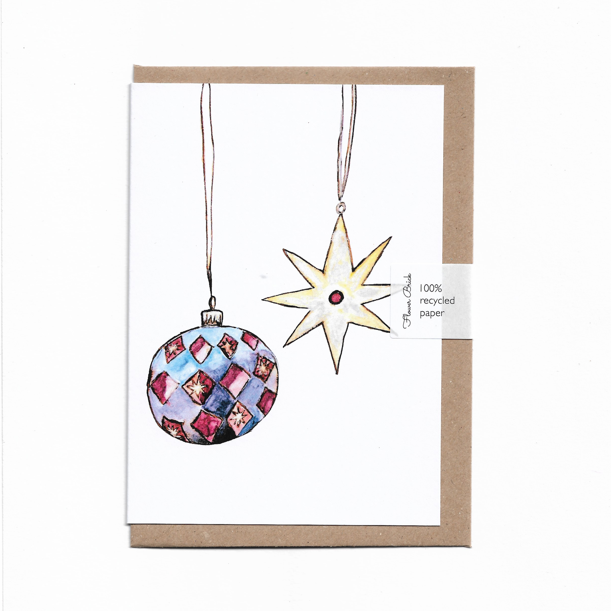 A6 100% Recycled "Christmas Decorations" Greeting Card