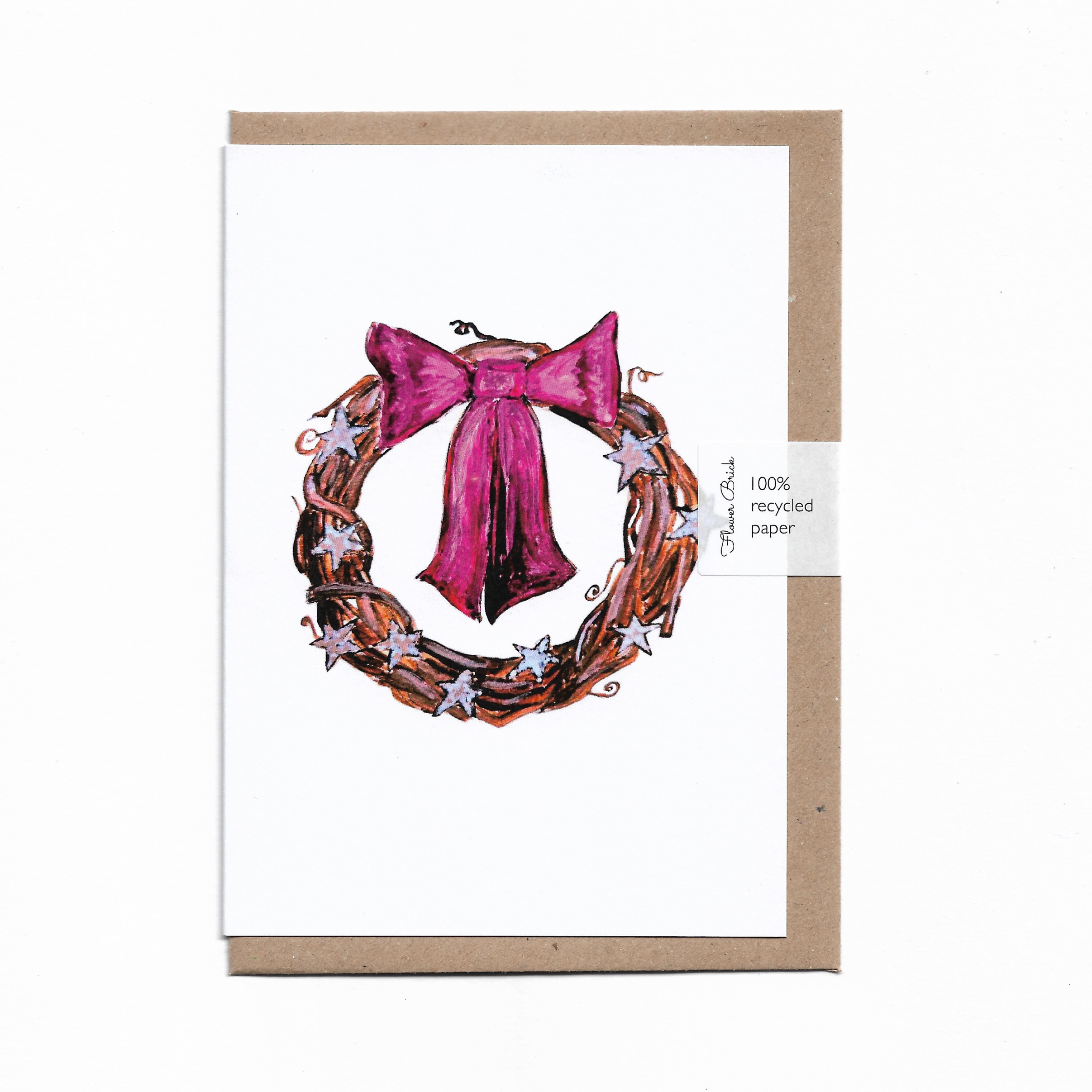 A6 100% Recycled "Willow Wreath" Greeting Card