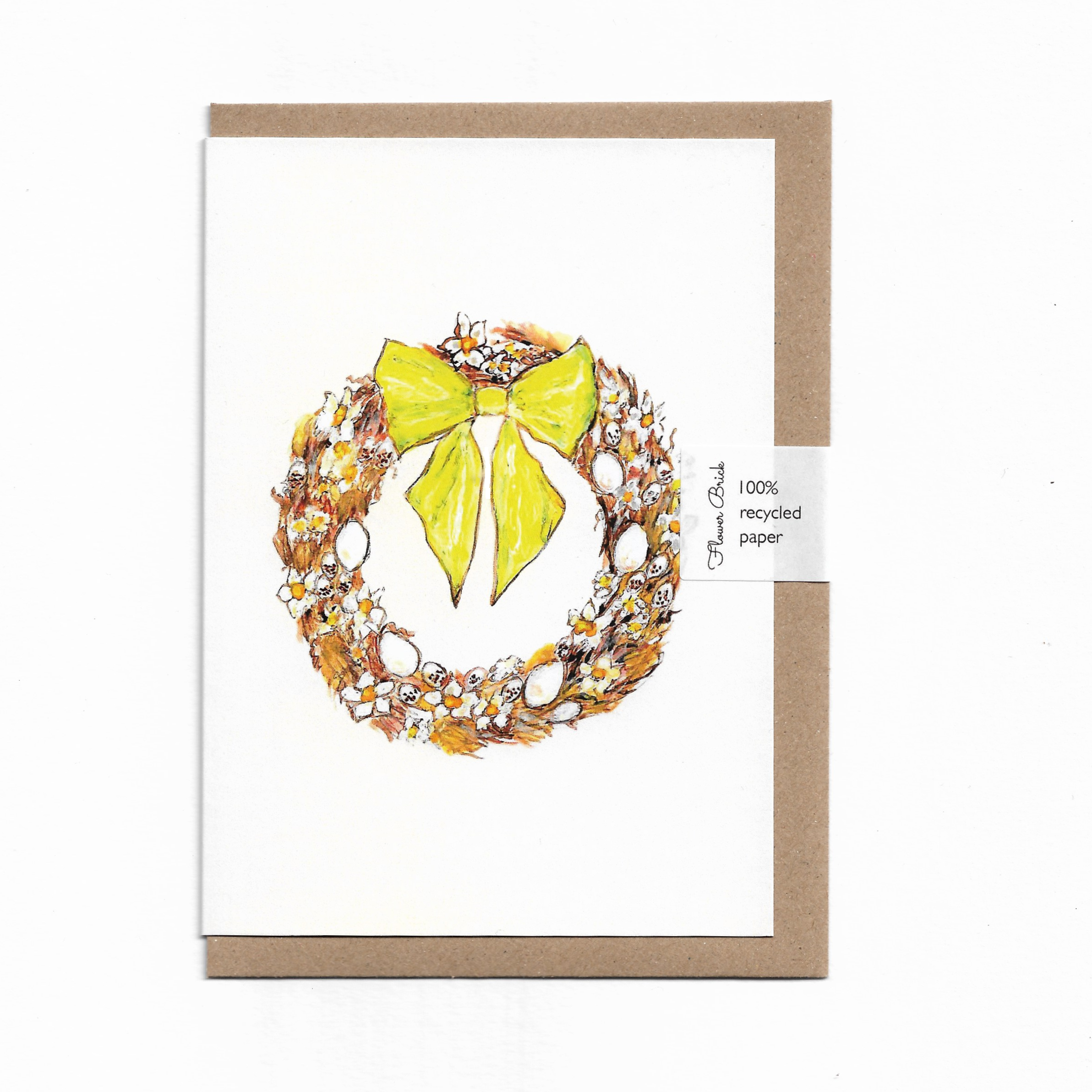 A6 100% Recycled "Easter Wreath" Greeting Card