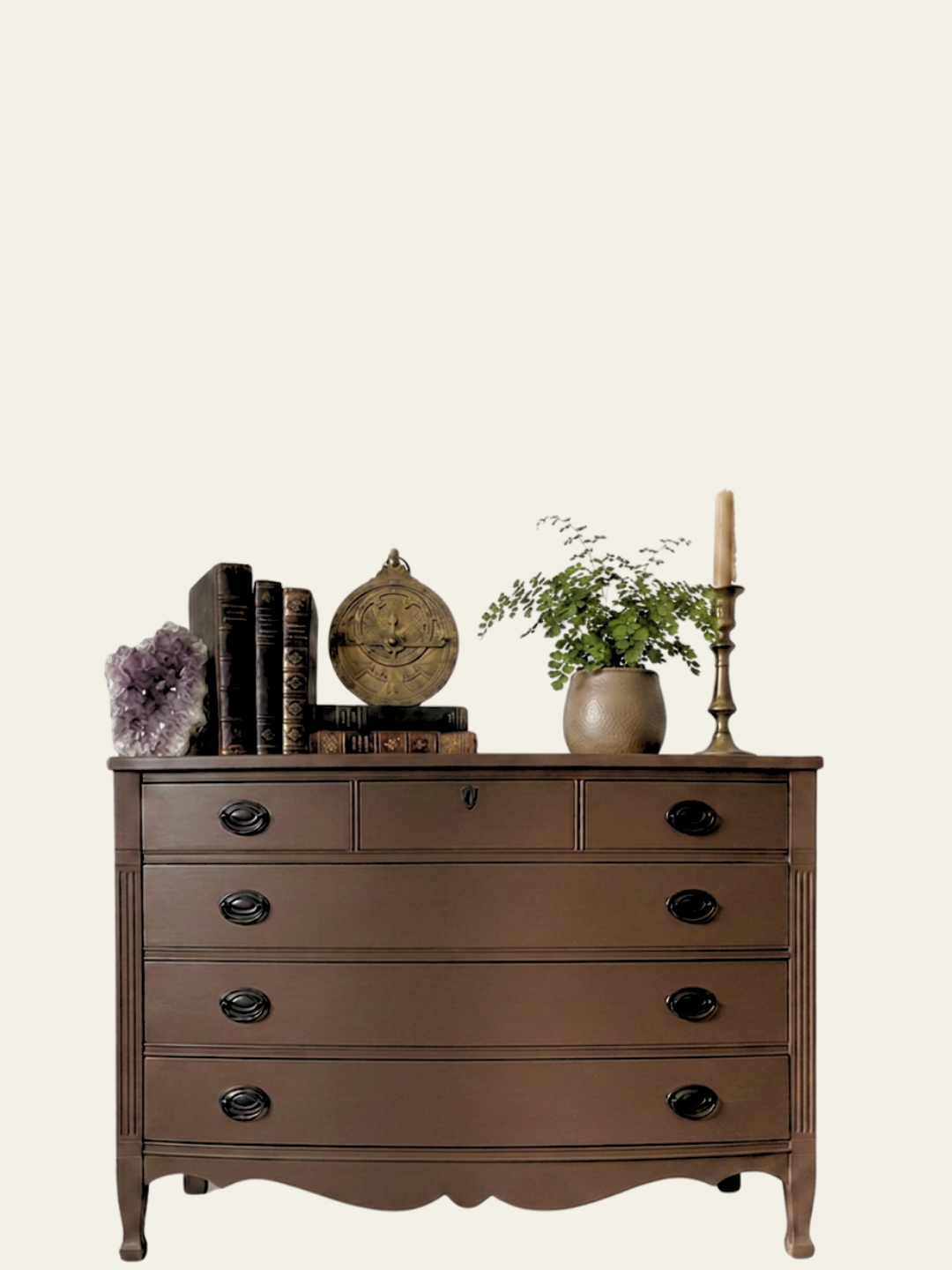 Sable furniture paint by Mélange Paints shown on a refined painted furniture or cabinetry project with deep earthen warmth character.