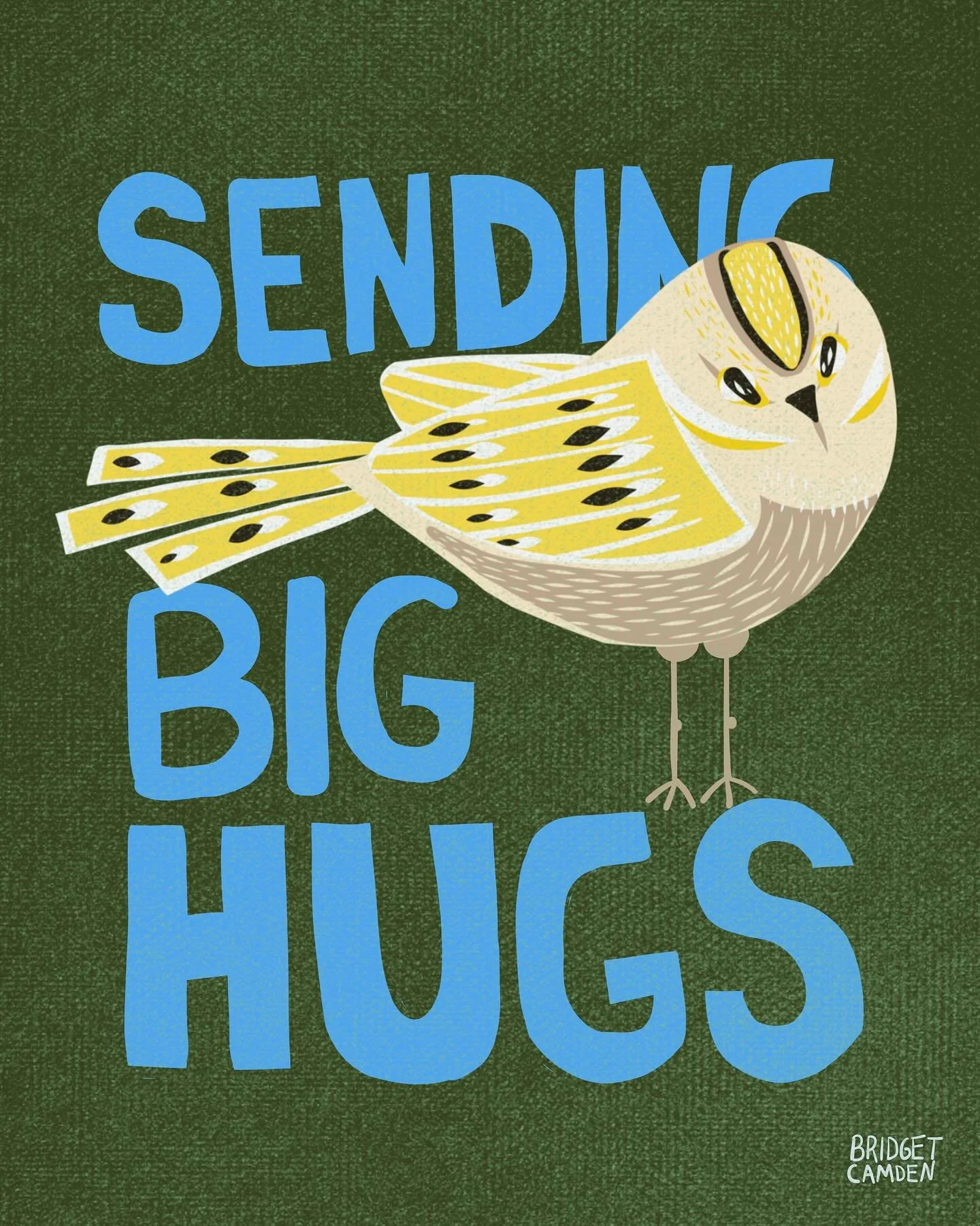 Golden Crowned Kinglet - catching up on last weeks prompt for #jehanesgoldentgread2024 #jehanesgoldenthreadgoldenwegtail with @jehane_ltd 

Turning my attention to some bold hand lettering this evening. Sending hugs to you all . Thankful for the art 
