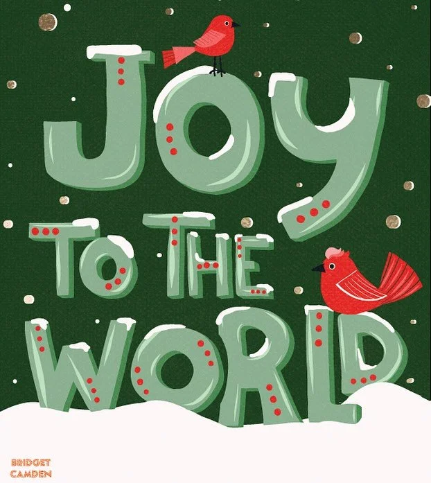 Joy To The World! The first prompt from #jehanestwelvedays with @jehane_ltd.  I decided to start the season off with bold hand lettering. What a beautiful time of year and the temps have finally dropped and it&rsquo;s feeling like the holiday season.