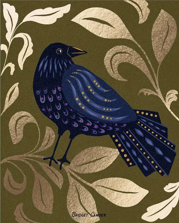 Blackbird Songbird on this cold December day.  Woke up with a clear vision of what I was gonna make in the studio today. Don&rsquo;t you love it when that happens? Still deciding on colors. Sending out love and gratitude. As always an extra thank you