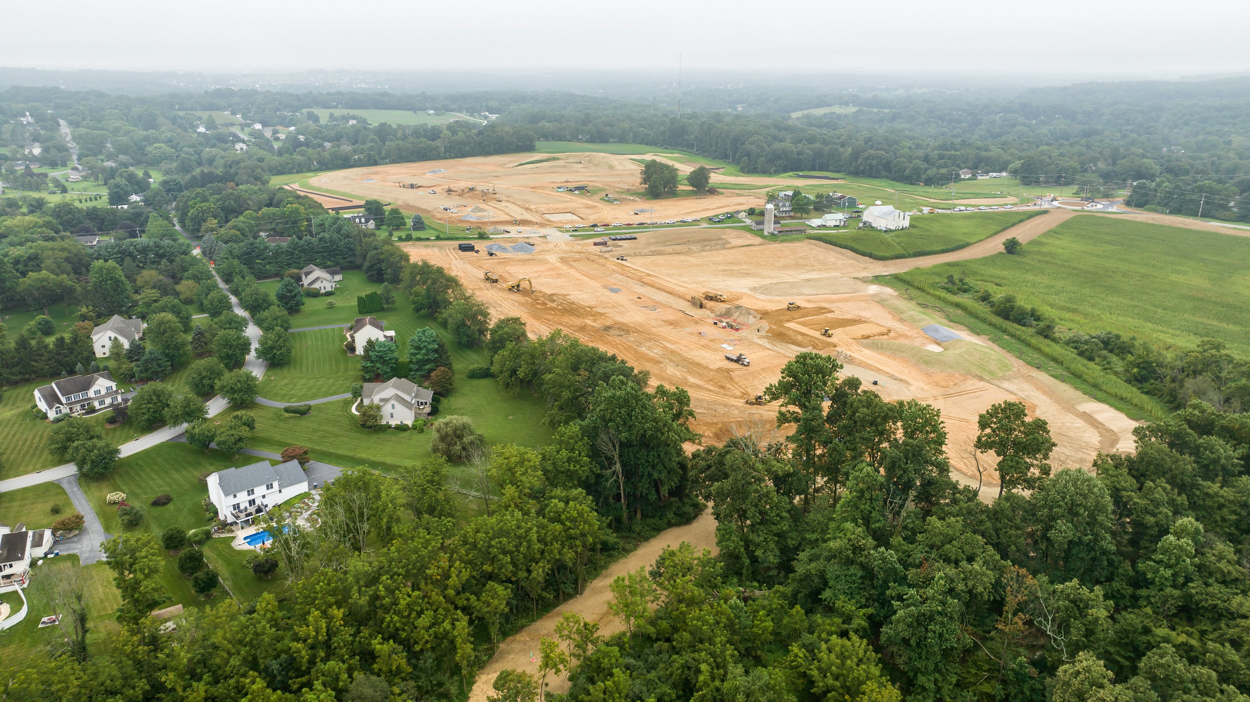 Aerial view of Brandywine Farms, looking towards Reeceville Rd