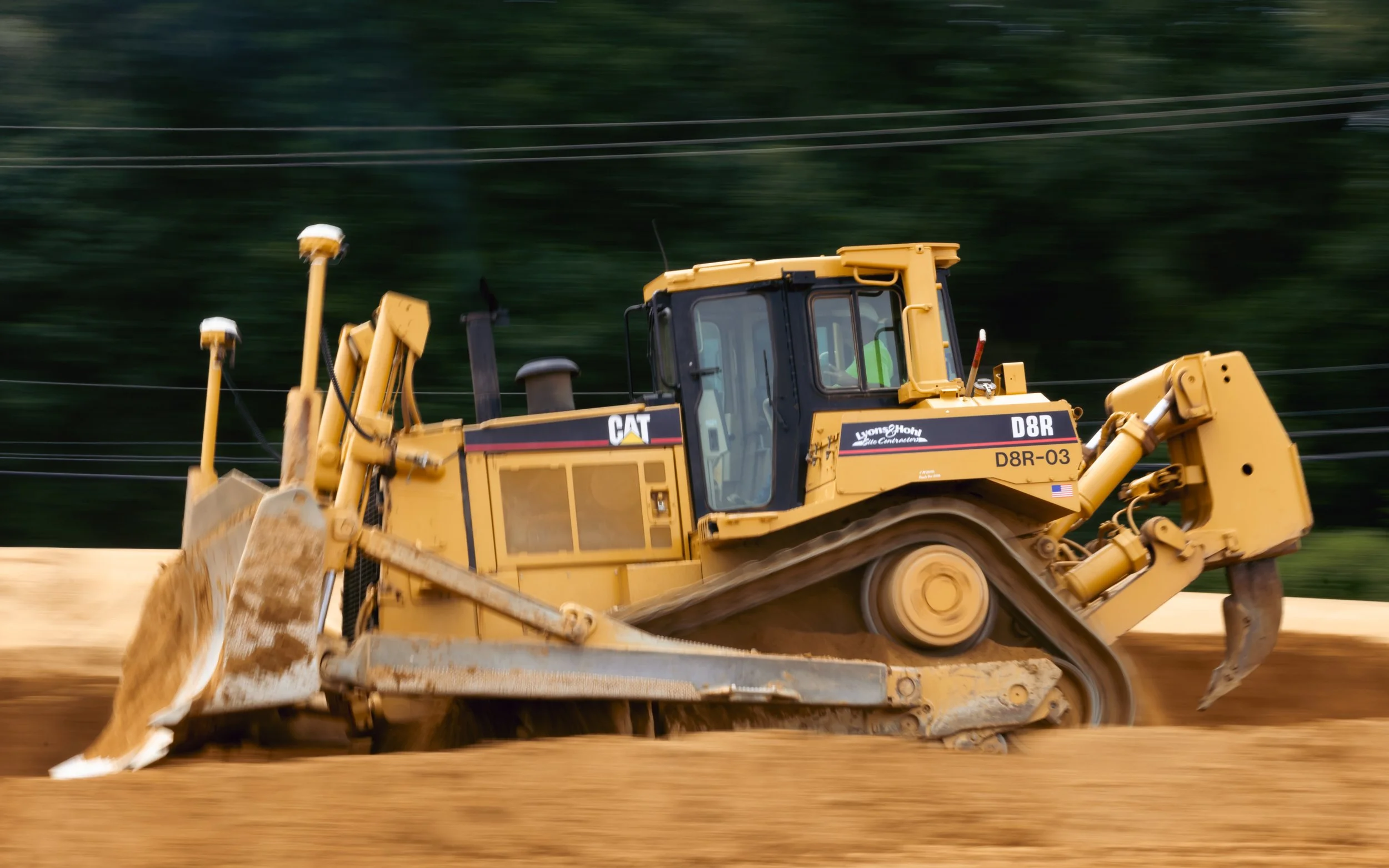 CAT D8R pushing dirt at the Brandywine Farms project.