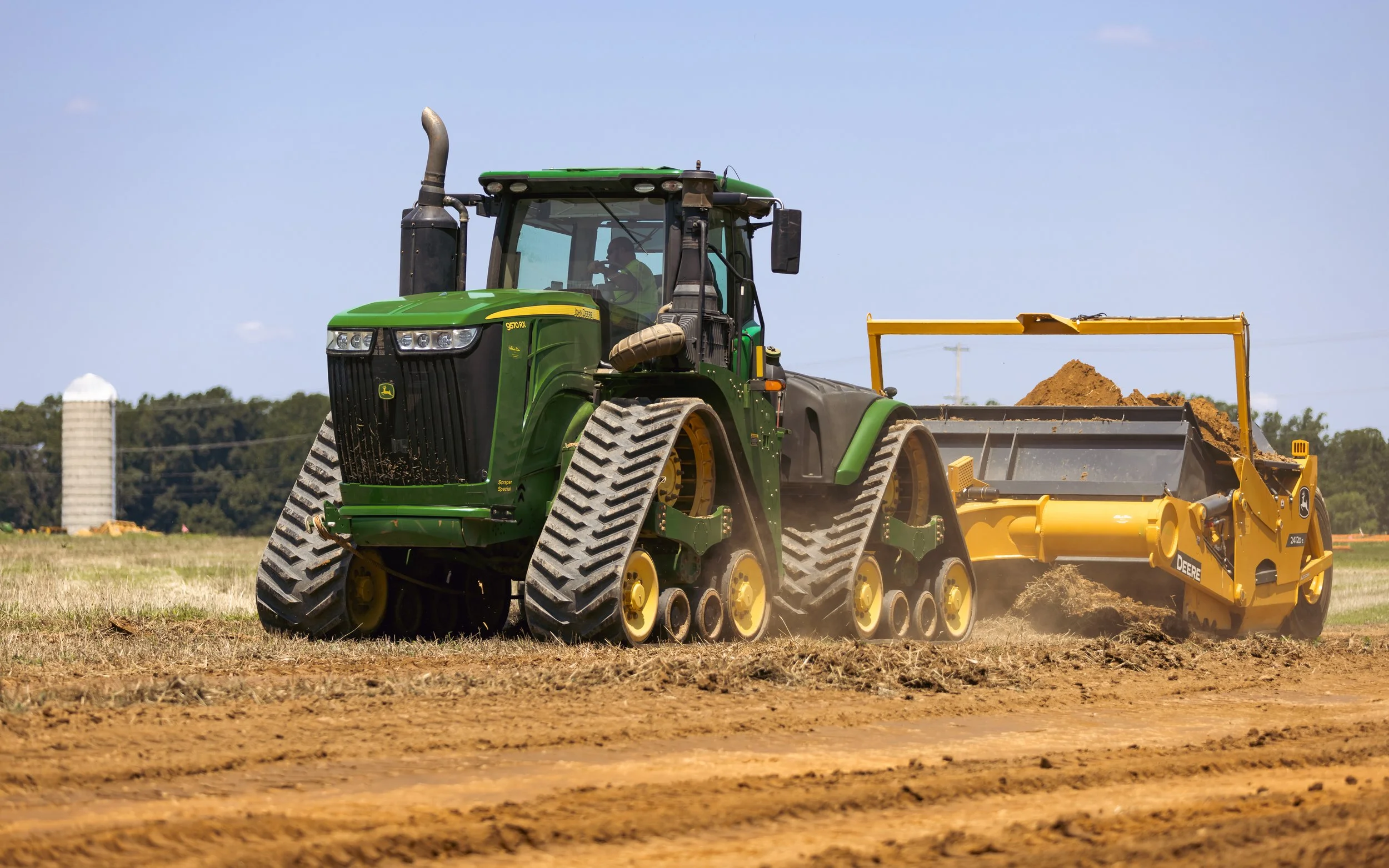 Ground Preparation at Harvest Run Project - John Deere Tractor Stripping Topsoil for the Future 55+ Community by Lyons & Hohl and Traditions of America