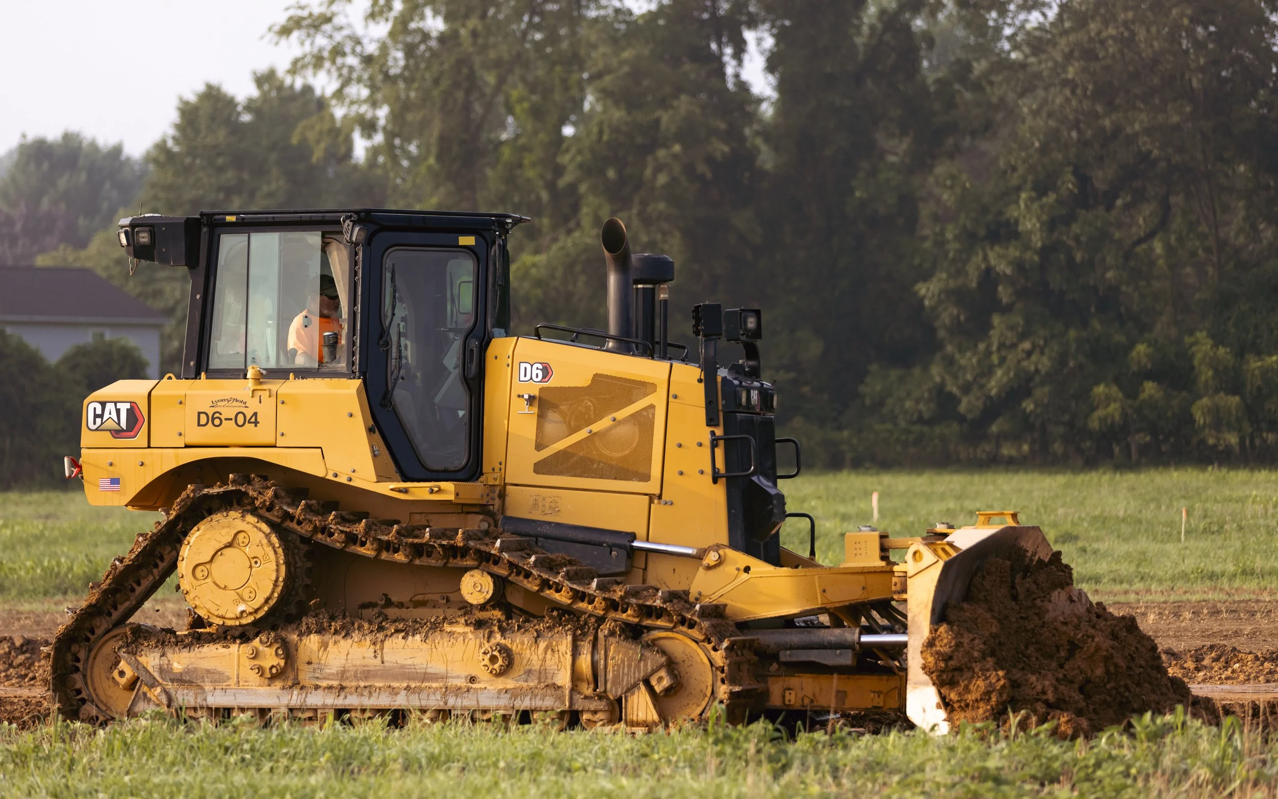 CAT D6 Dozer Stripping Topsoil at the Brandywine Farms project for Traditions of America