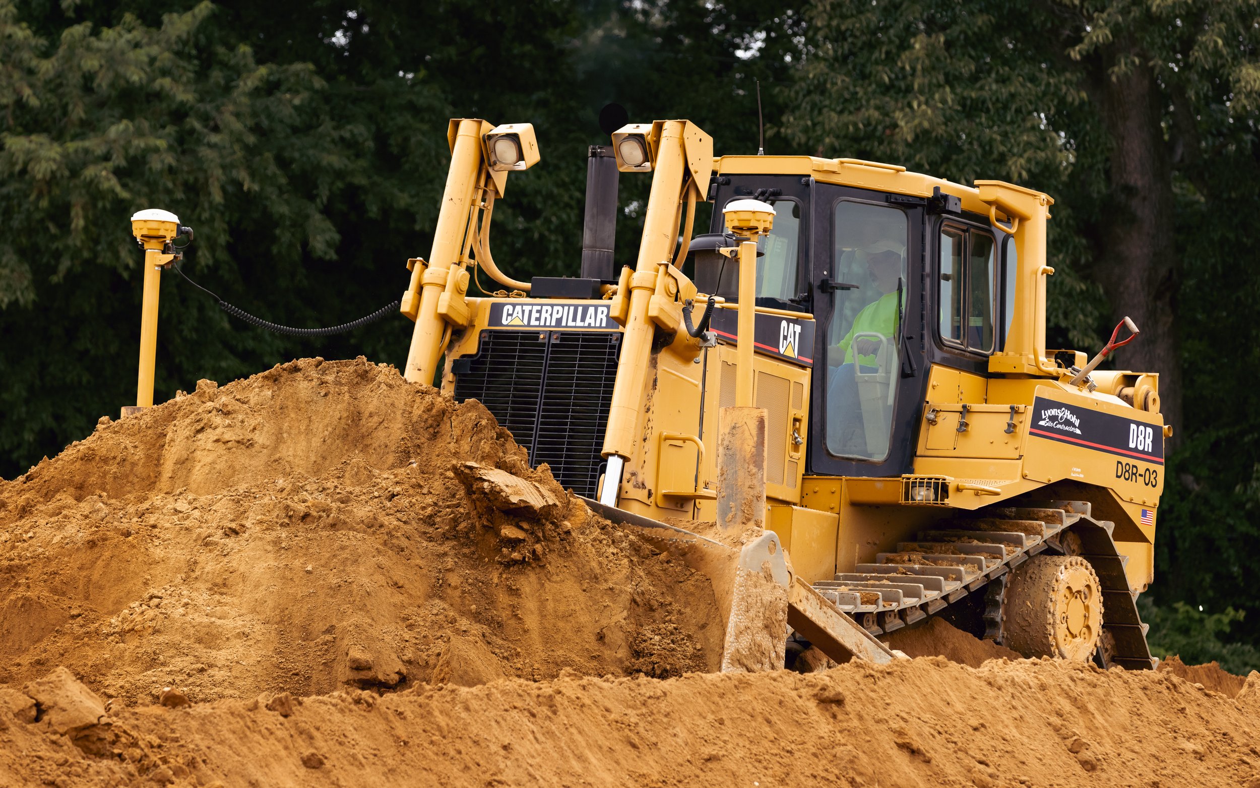 CAT D8R pushing dirt at the Brandywine Farms project.