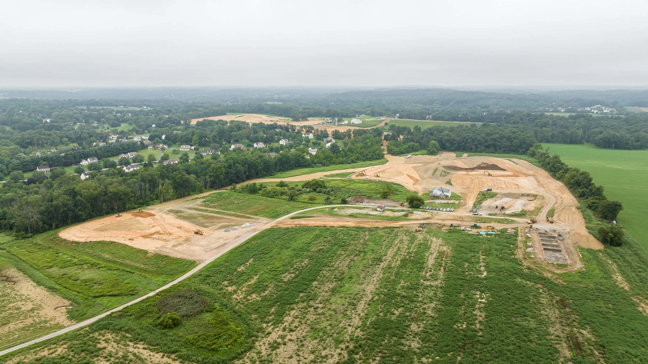 Aerial view of Brandywine Farms, looking from Swinehart Rd