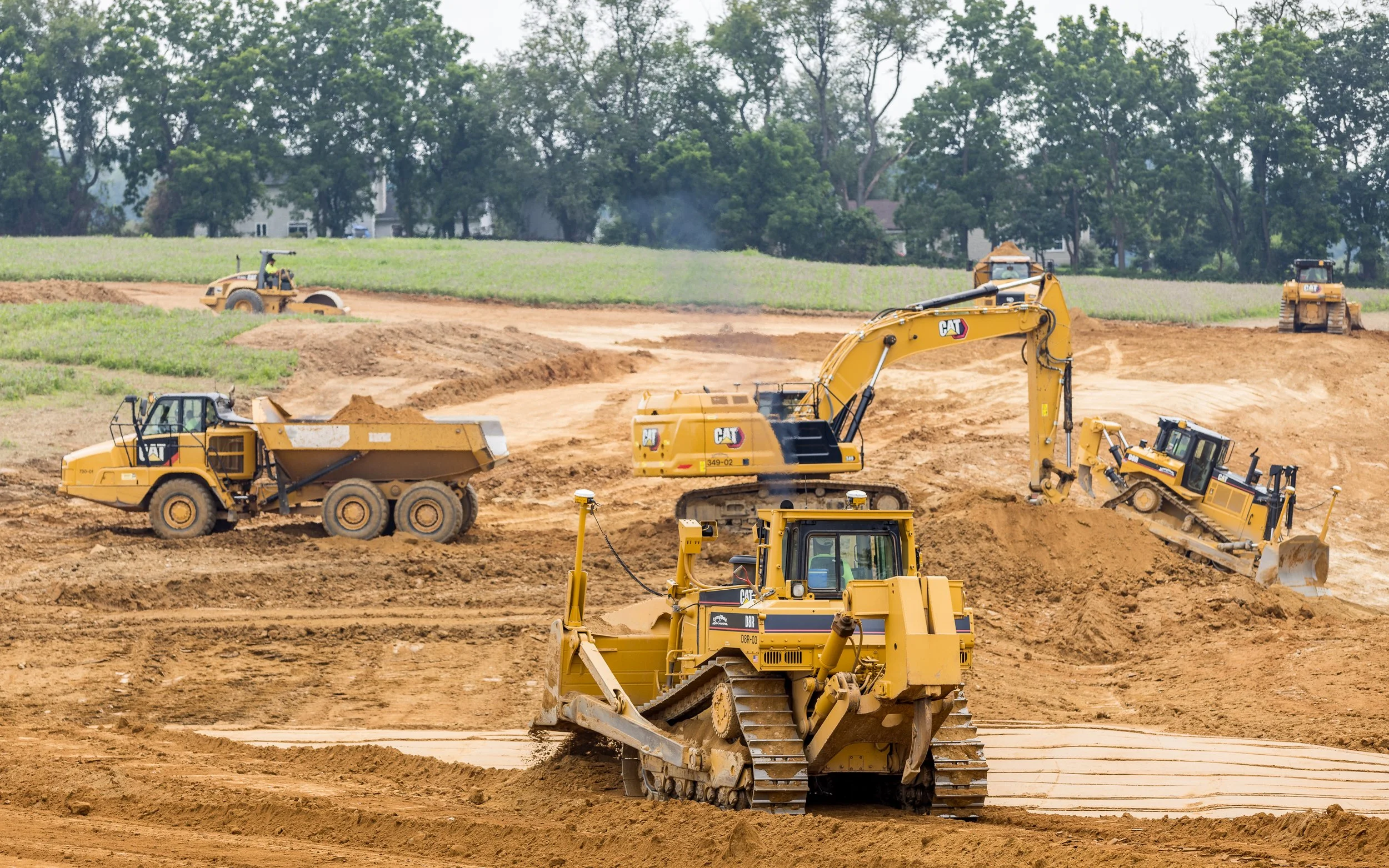 CAT D8R pushing dirt at the Brandywine Farms project.