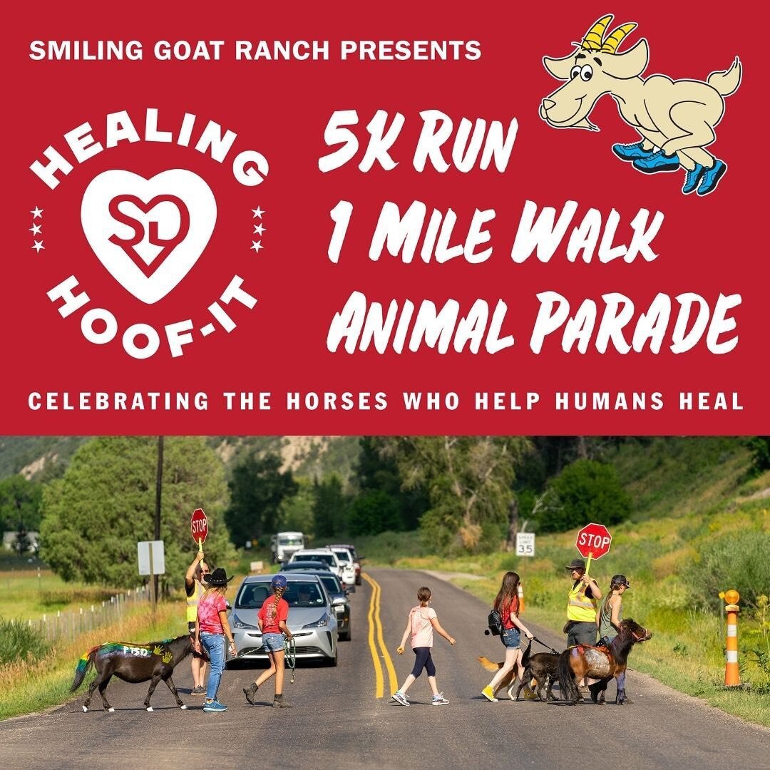 Only 1 WEEK until the Healing Hoof-It! Head to the link in our bio to save time by pre-registering online! Also sending a huge thank you to our sponsors and wellness partners who make this event and our work at Smiling Goat Ranch possible!

@ascentev