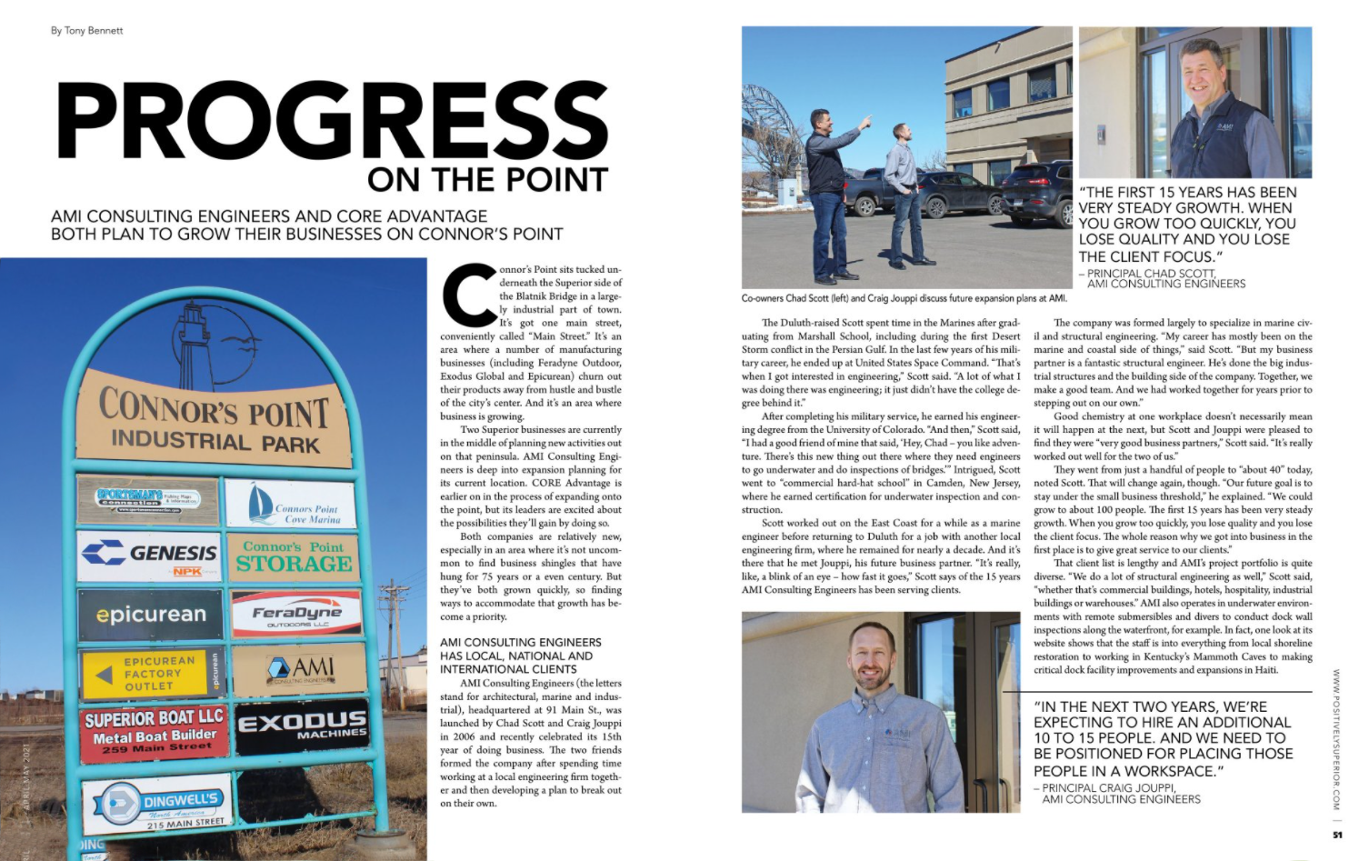 Connors Point Wi AMI Featured in Positively Superior Magazine — AMI Consulting Engineers