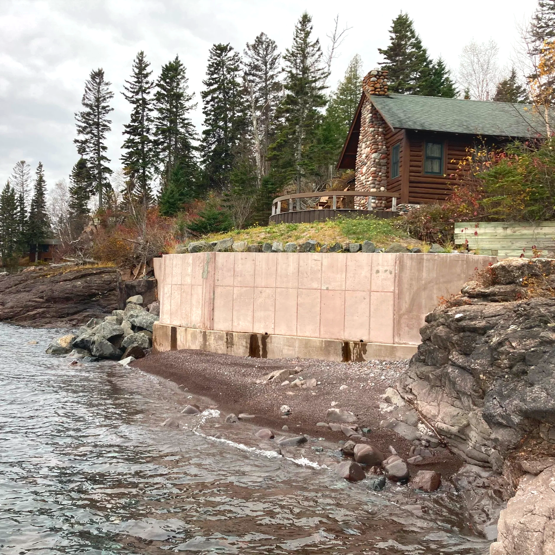 <span>Lutsen Private Retaining Wall on Lake Superior<span>