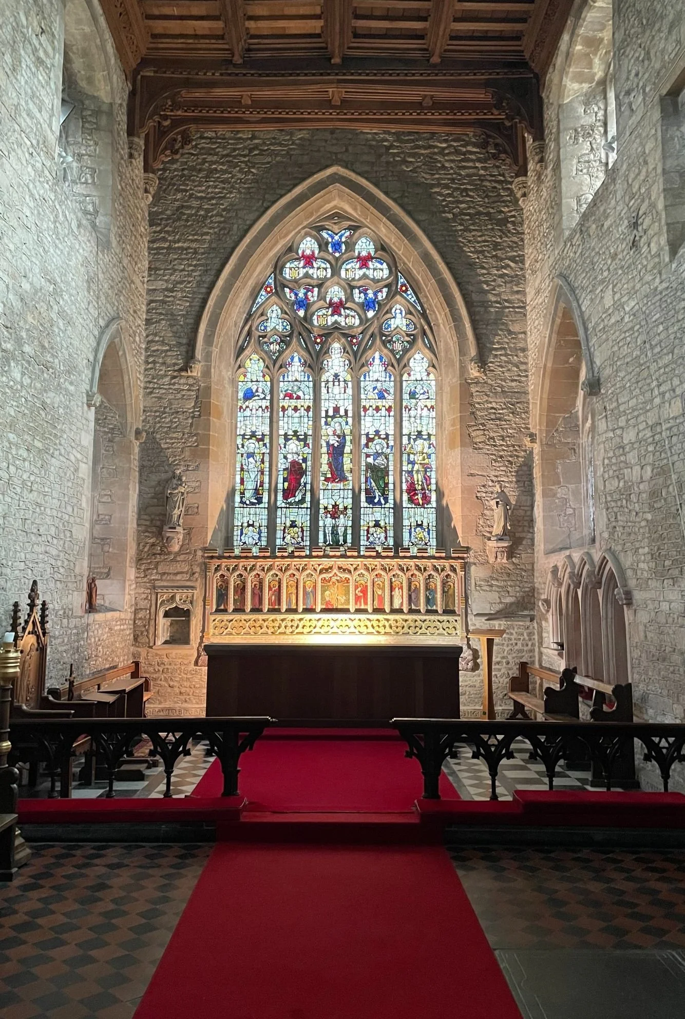 Geddington Church medieval reredos restoration