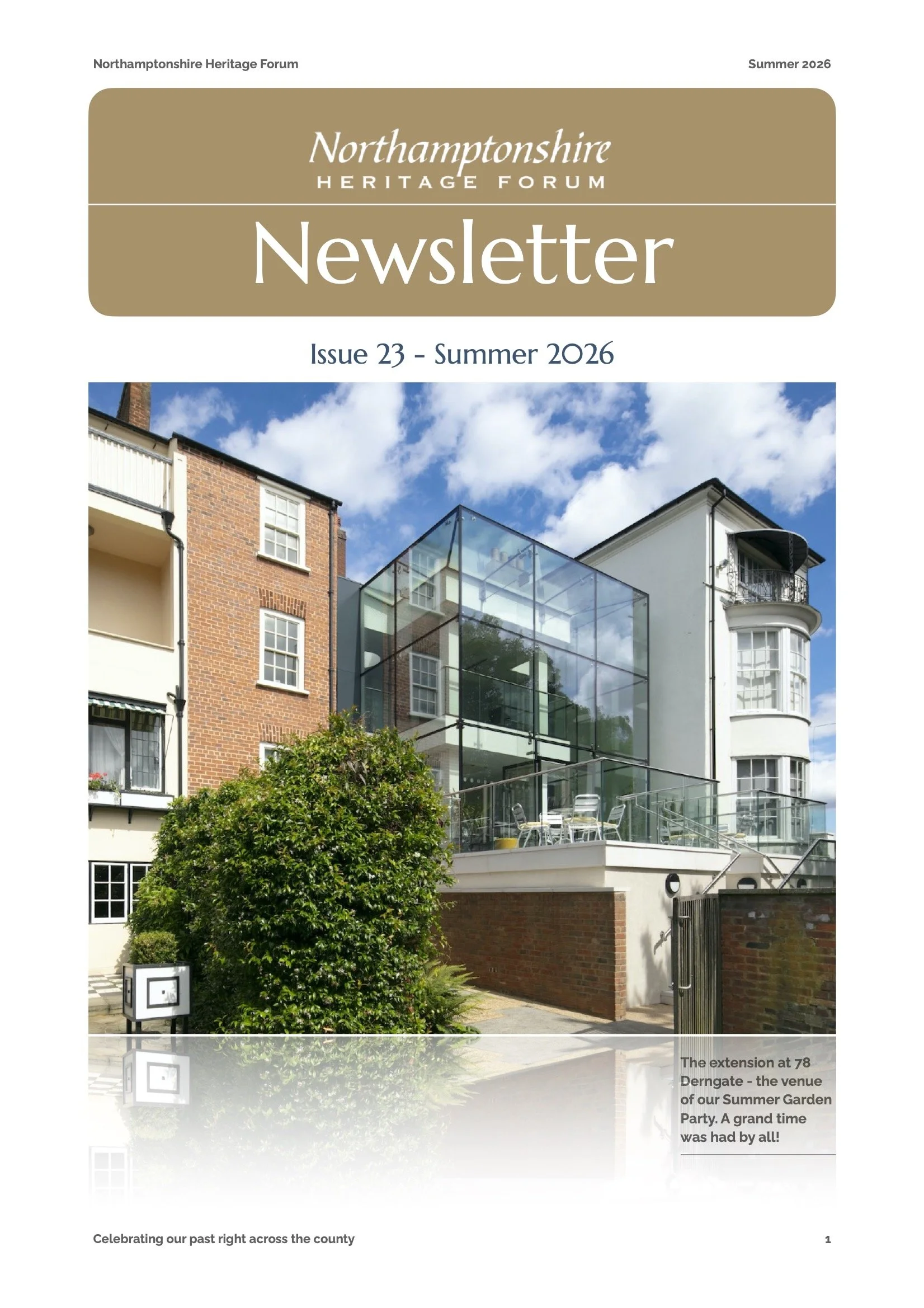 Front cover of Summer 2026 issue with photo of 78 Derngate on the cover