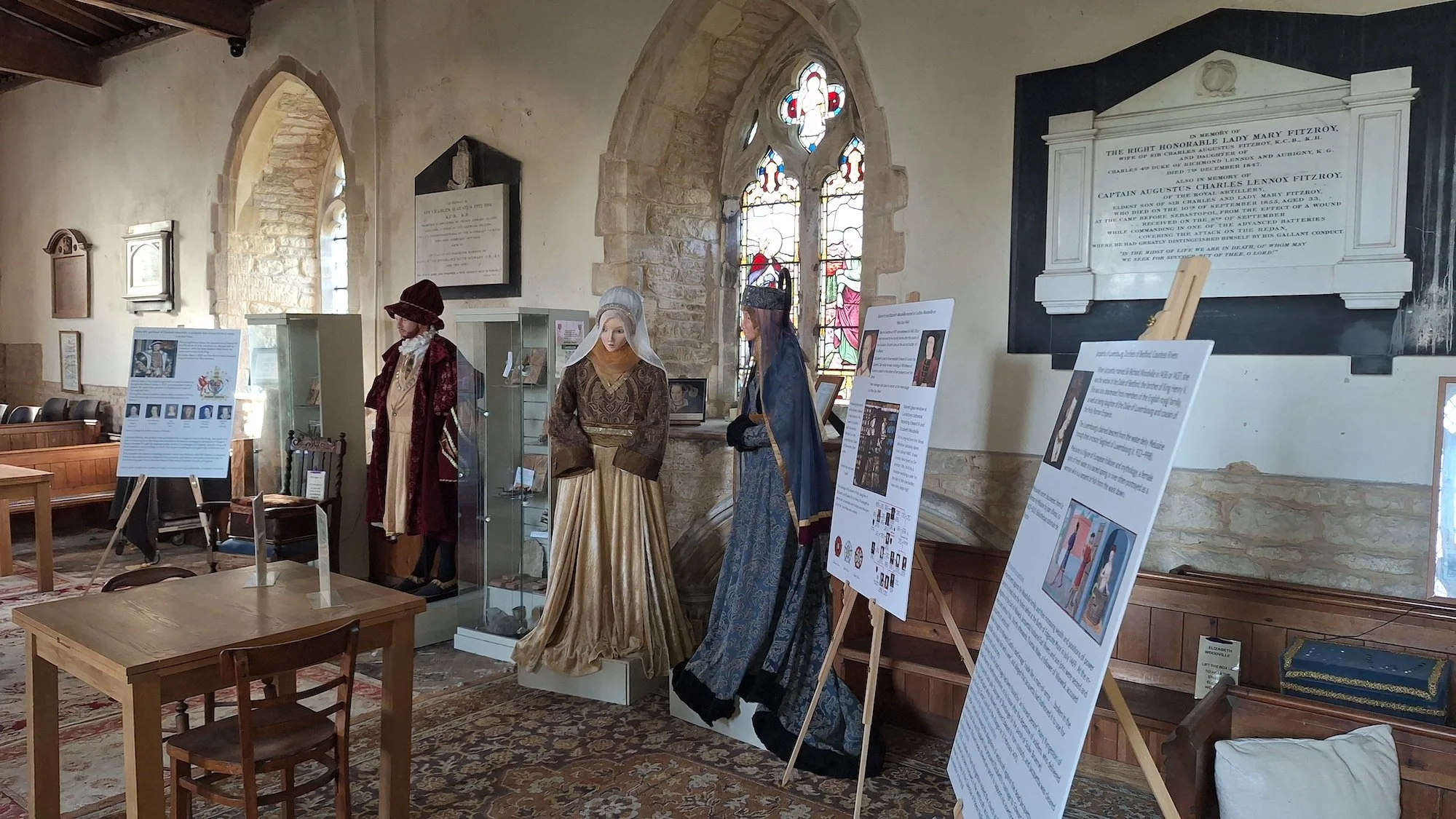 Display of historical figures relevant to Grafton Regis