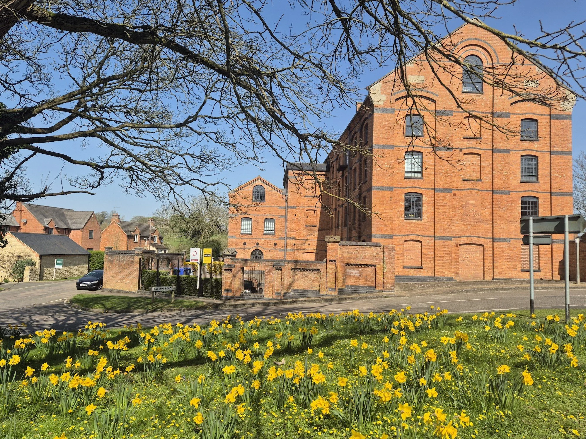 A side view of Blisworth Mill, which is now home to many residents as a block of apartments