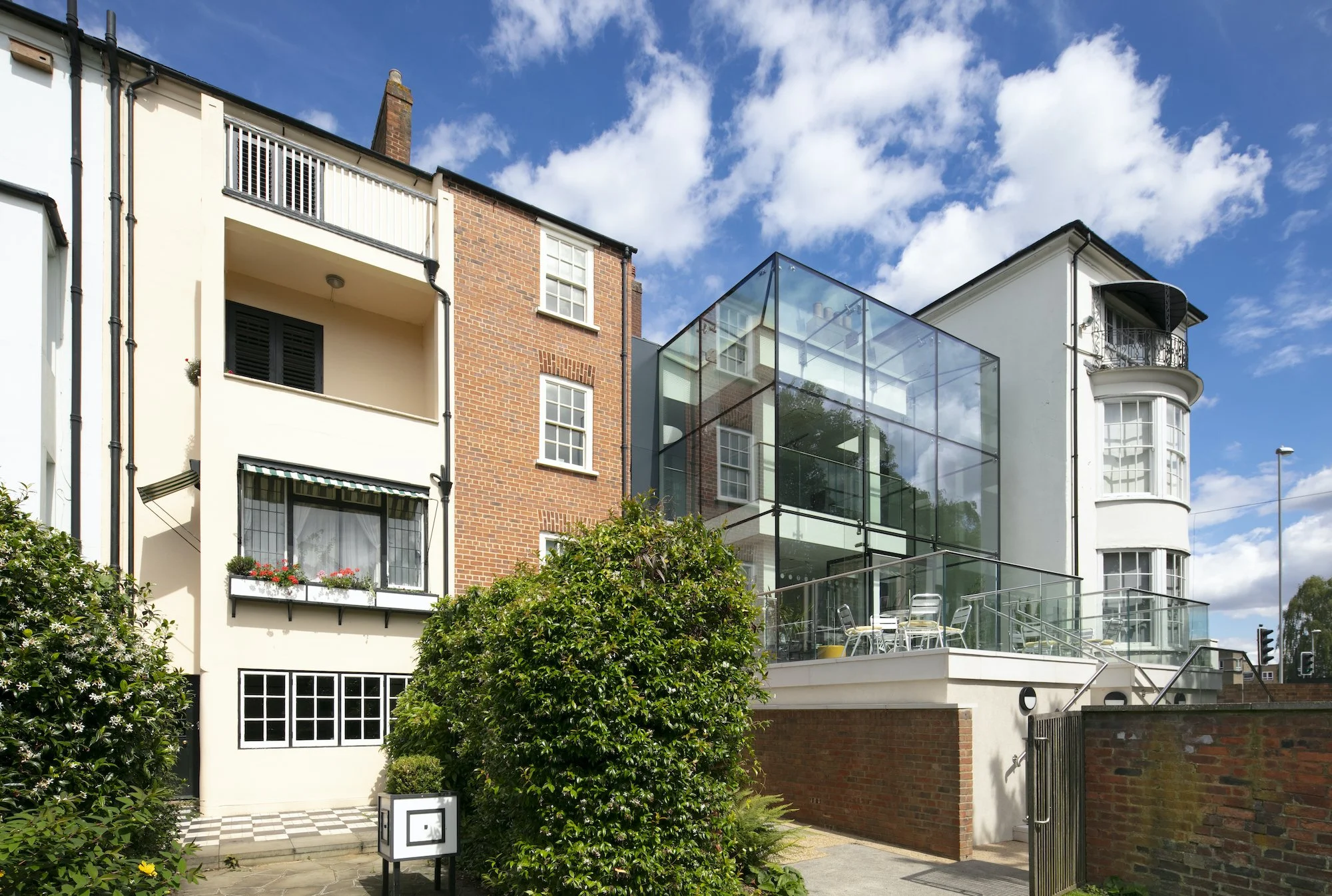 The back of 78 Derngate showing the glass-fronted extension
