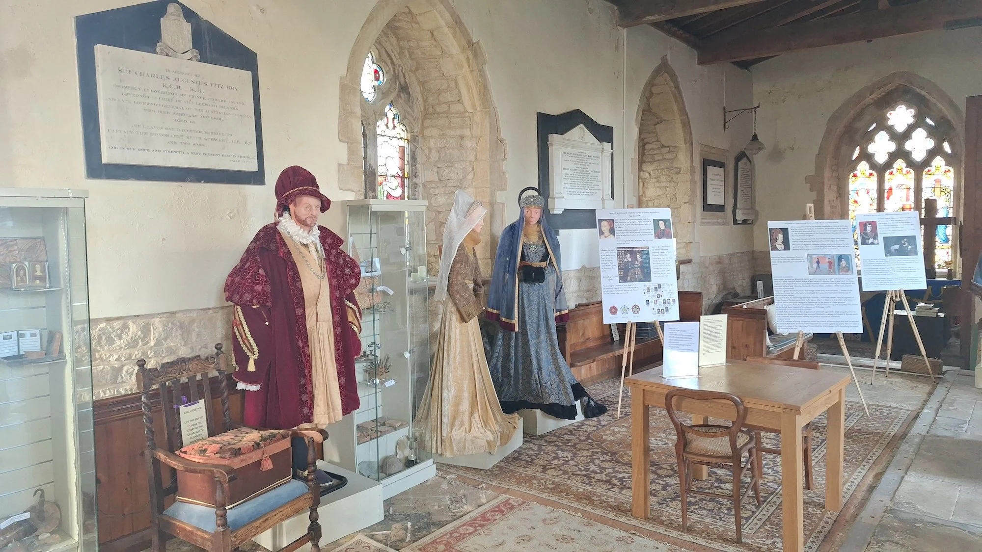 Display of historical figures with a connection to Grafton Regis