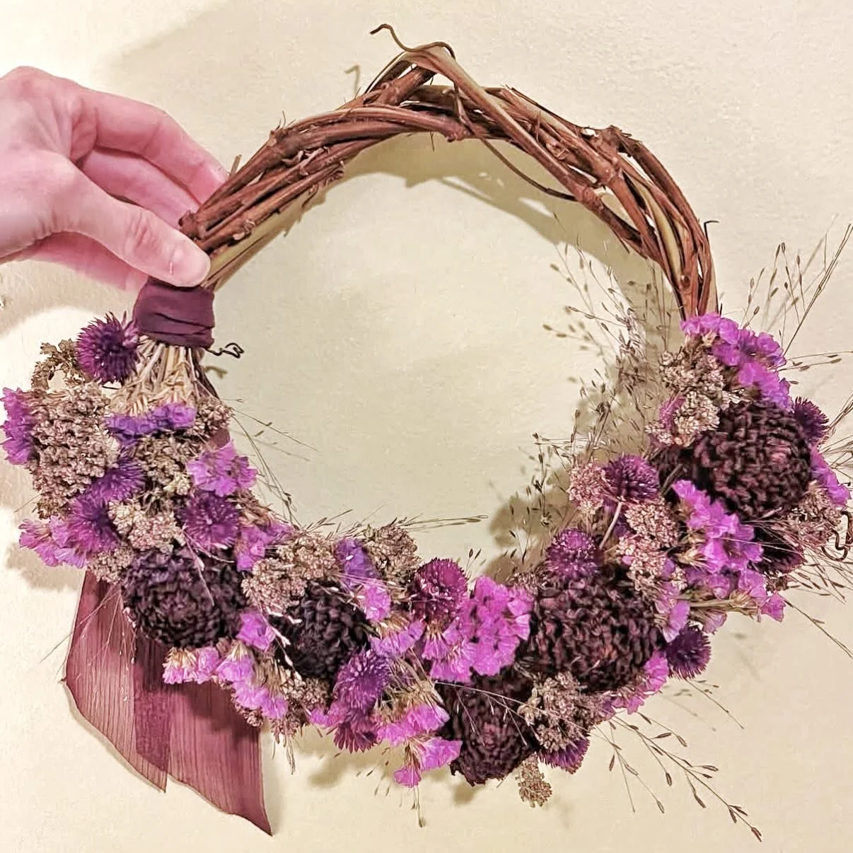 Grab some forever dried flowers from @star.weather_flower this Sunday. (We know, there might be some snow falling, but we&rsquo;ll still be here for you). 

Look for dried bouquets, arrangements, wreaths and more&hellip;

Starweather Farm uses no che