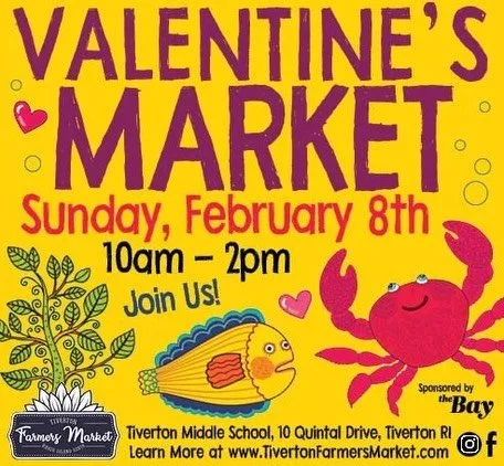 Discover mouthwatering delights, handcrafted textiles, artwork, and artisanal goods while soaking in the delightful melodies performed by Ric Allendorf Acoustics at our Annual Valentines Market. 

Join us February 8th in tiverton, RI.
⏰ Sunday from 1