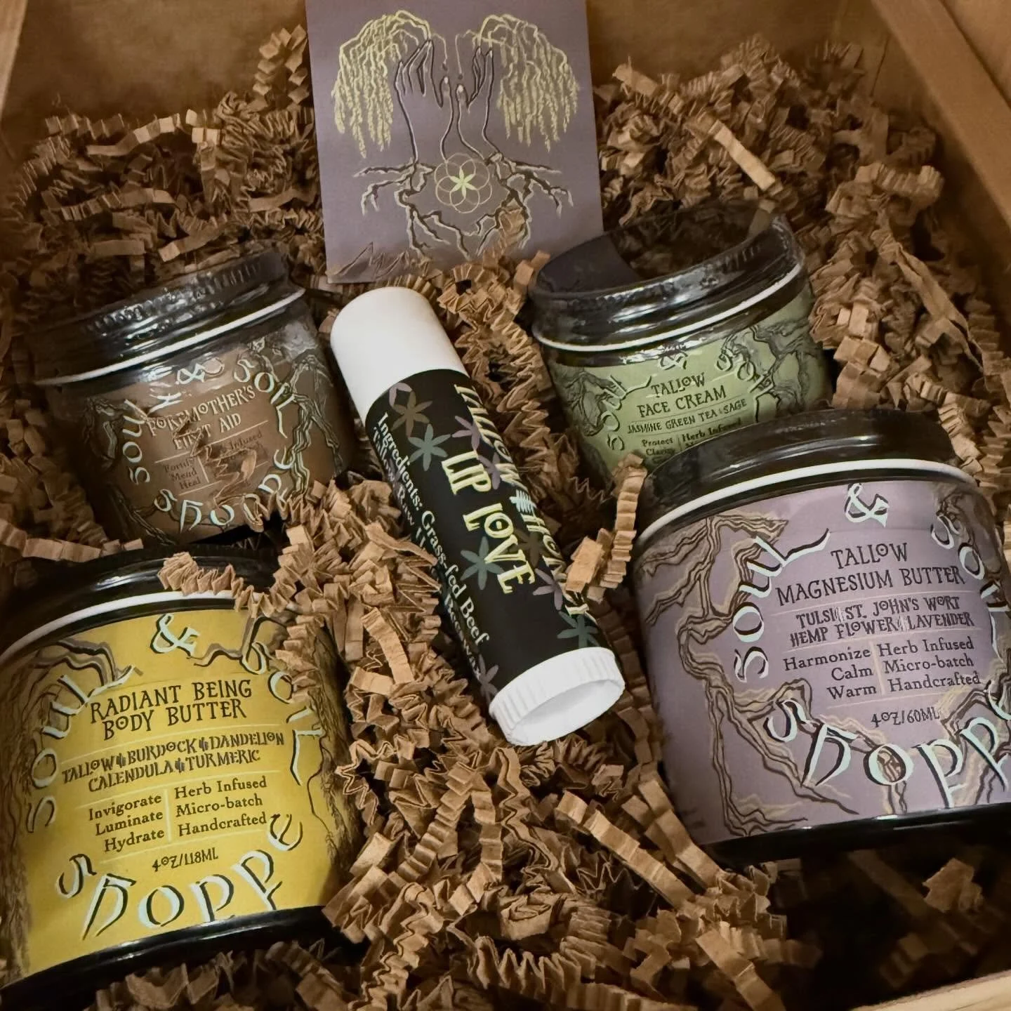 Find @soulandsoilshoppe tomorrow at the market. You&rsquo;ll find Herb Infused Tallow Skincare, Soaps &amp; Medicinal Tea Blends. 

Soul and Soil Shoppe is an artisanal herbal company that focuses on &ldquo;interwoven practices of healing and art,&rd