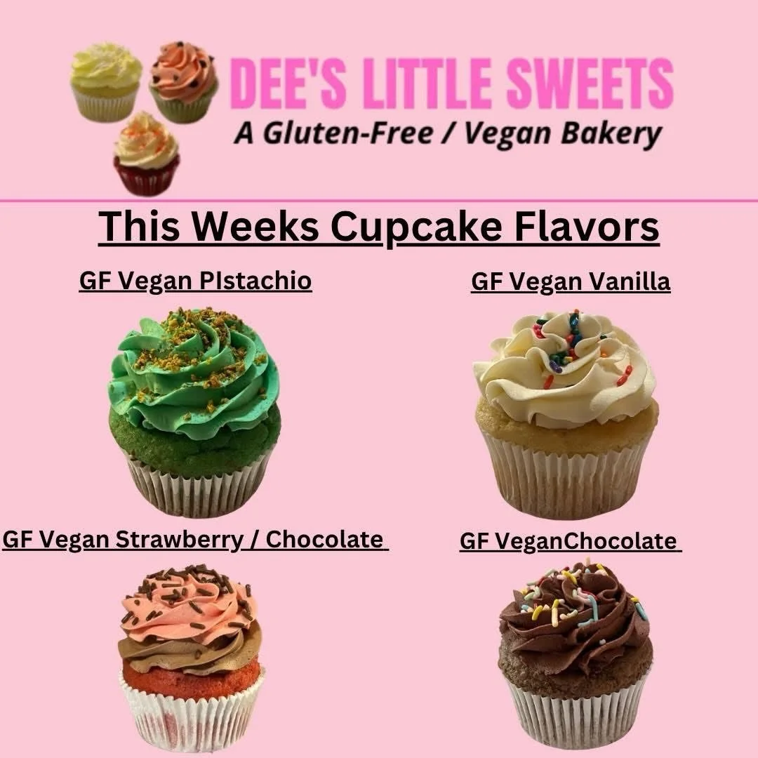 DEE&rsquo;S LITTLE SWEETS IS BACK FROM VACATION &amp; READY TO GO. Dee is heading to tiverton this Sunday and she is celebrating the return with FREE samples of our GF Vegan Strawberry / Chocolate cupcake!! 

This sample features an incredibly moist,