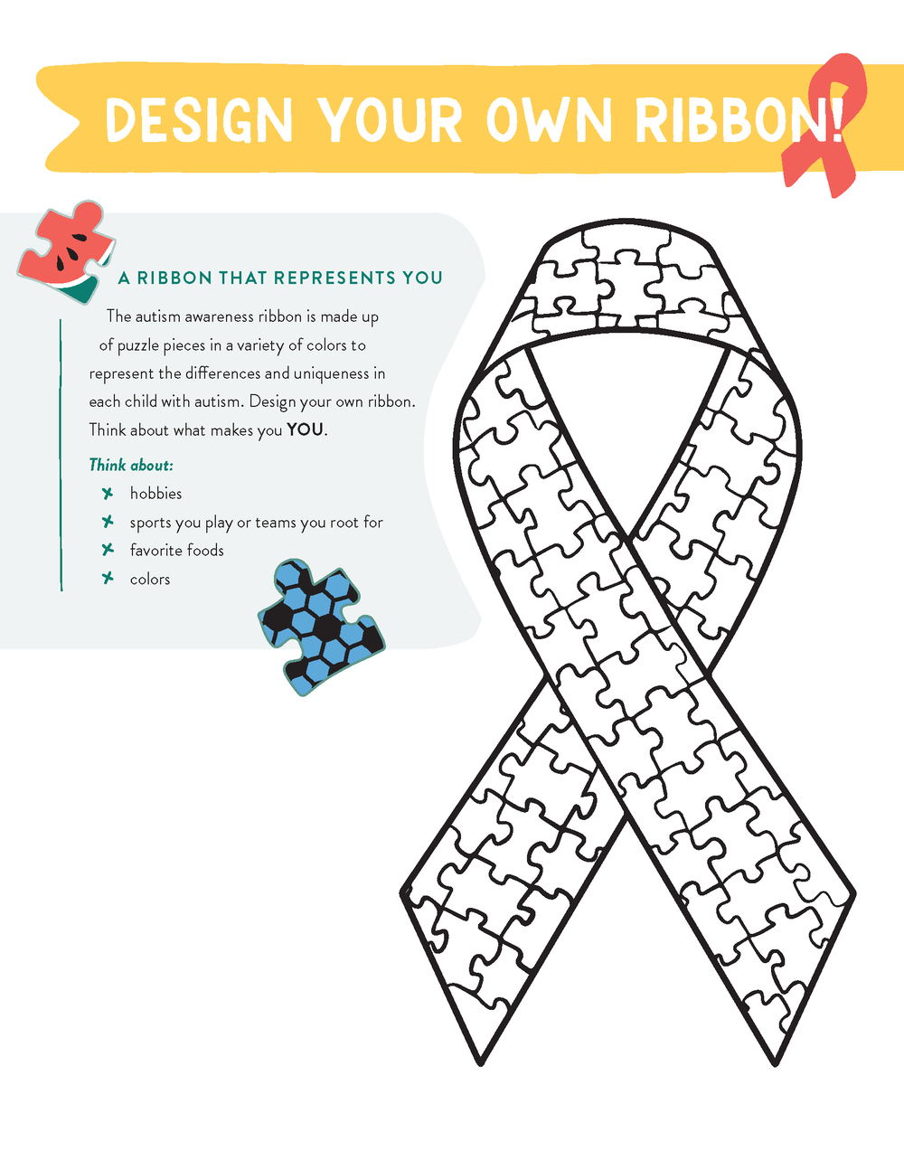 awareness ribbon coloring page