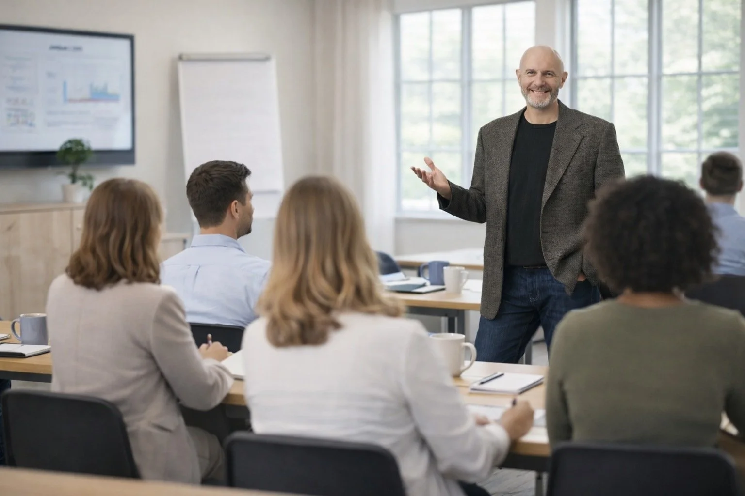 Kyle Buerger facilitating an in-person group leadership workshop