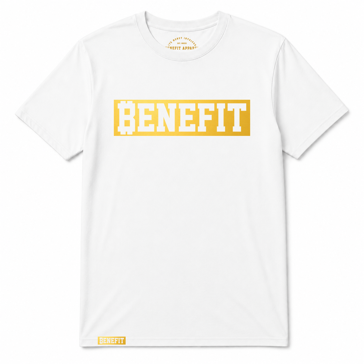 Big Benefits Tee (White/Gold)