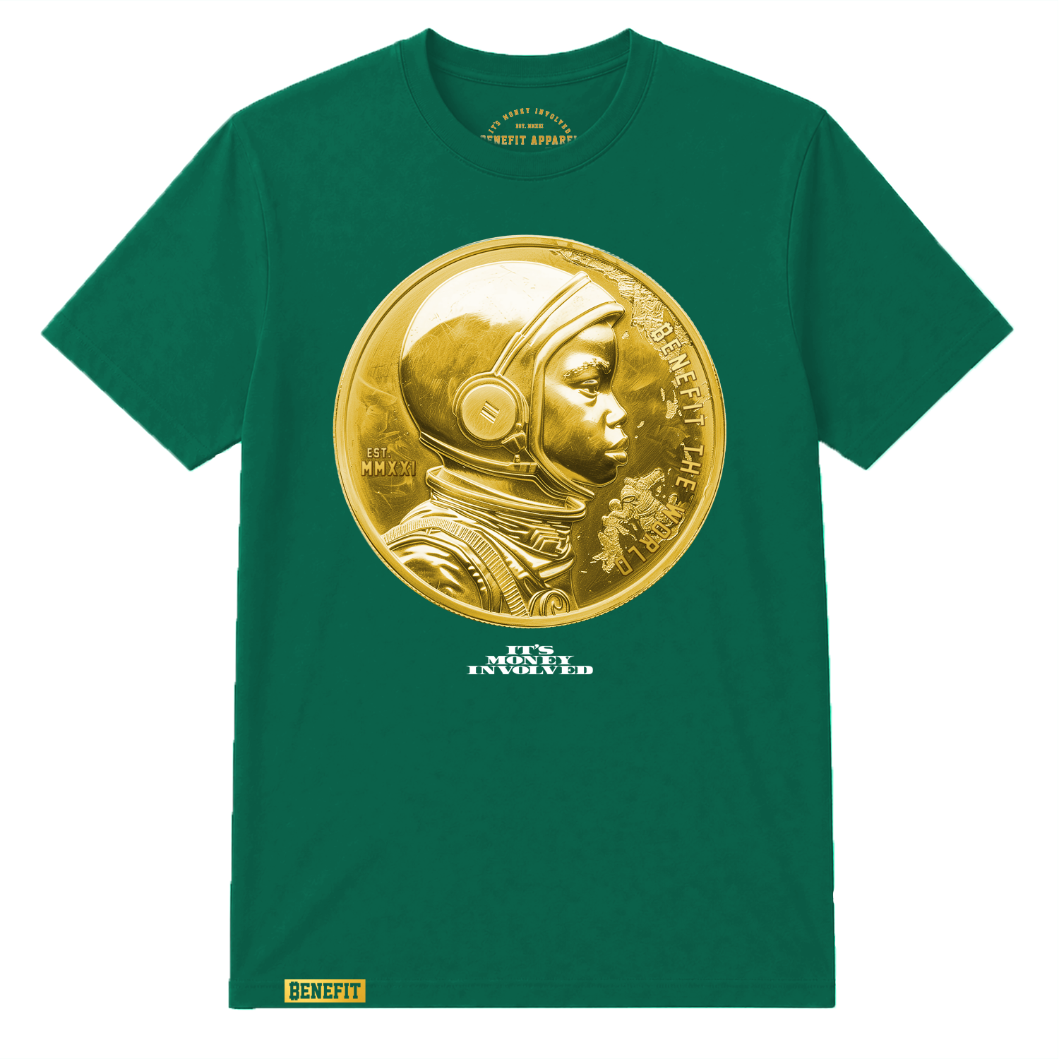 Astronaut Gold Coin Tee (Evergeen/Gold)