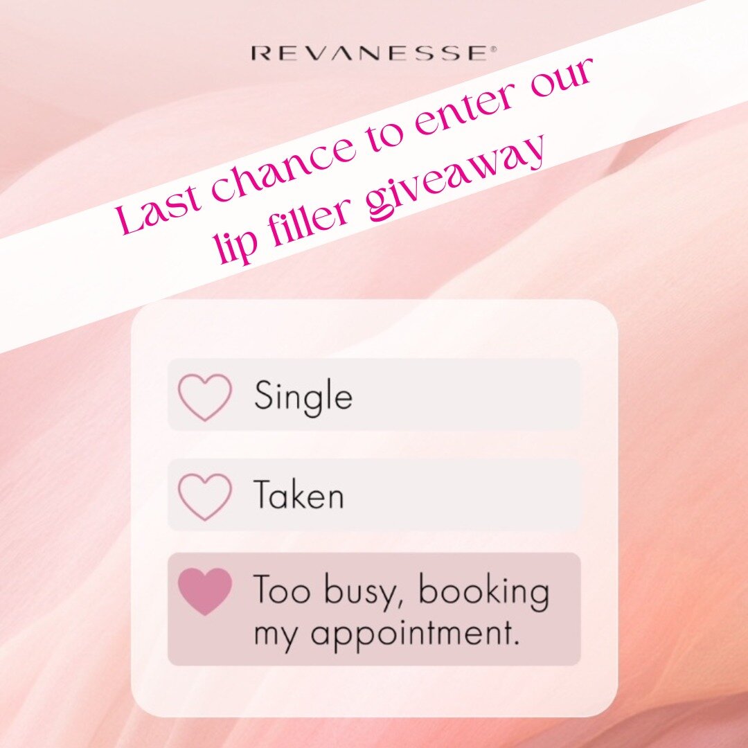 🚨LAST CHANCE to WIN a FREE LIP FILLER SESSION with our favorite product Revanesse Lips+! 💋

🎉 How to Enter:
1️⃣ Contact us by Friday, 2/16 to schedule your Lip Filler appointment this month. (For extra credit: follow our IG page, like and share ou