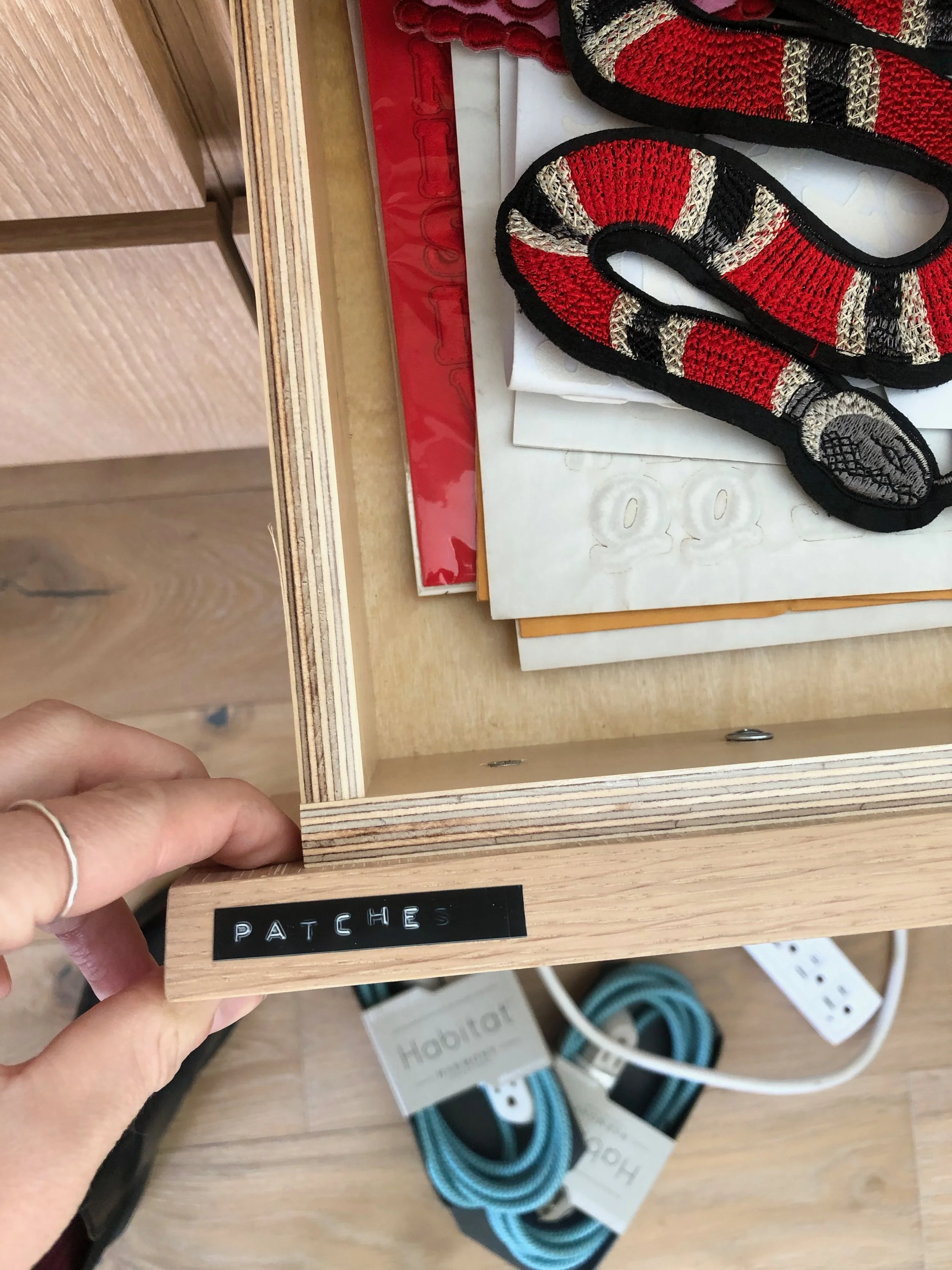 labels for drawers of an artist.jpeg