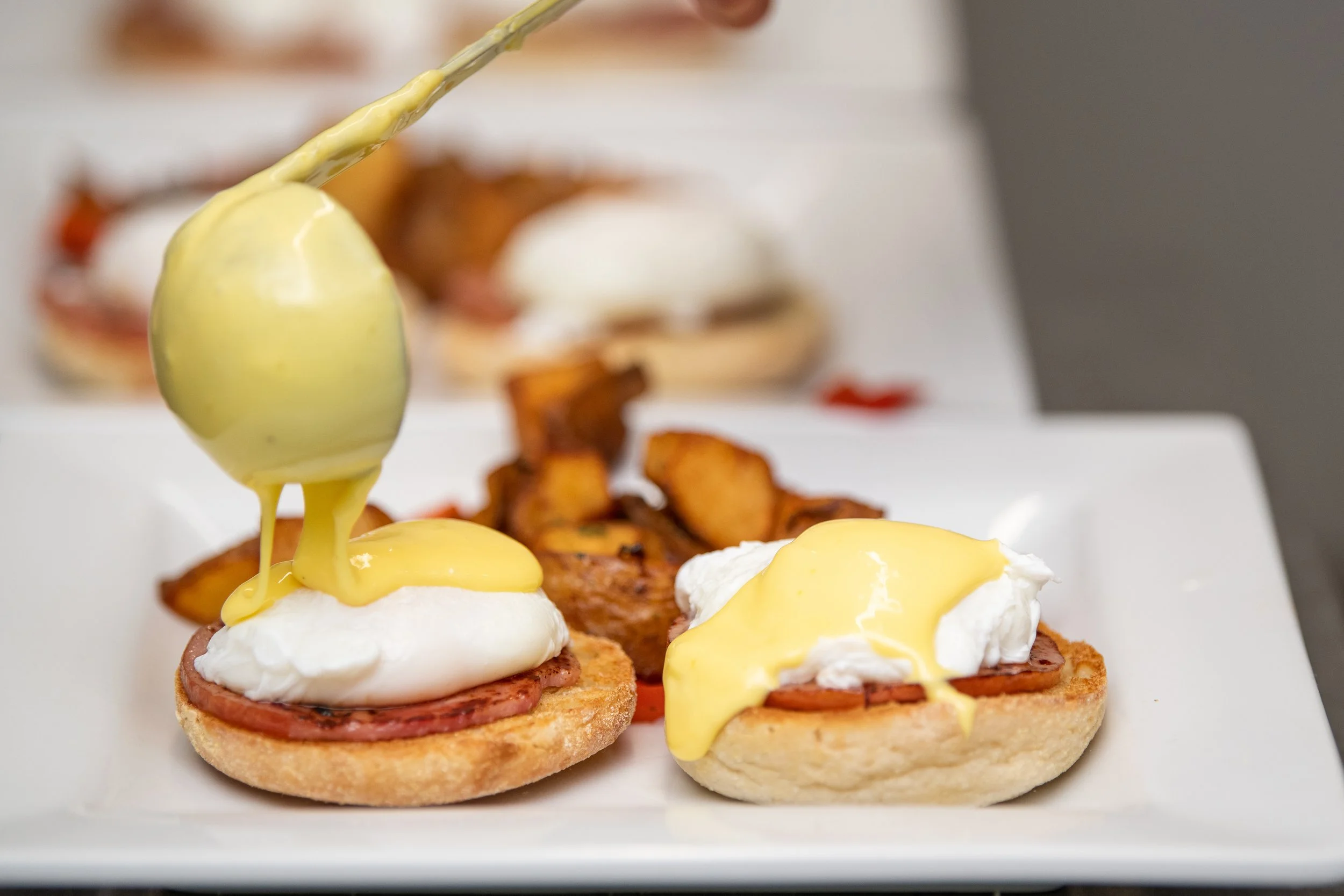 Classic Eggs Benedict with house made Hollandaise Sauce