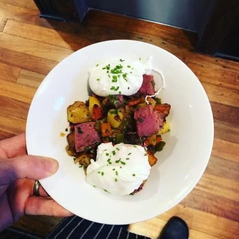 Corned Beef Hash with Poached Eggs