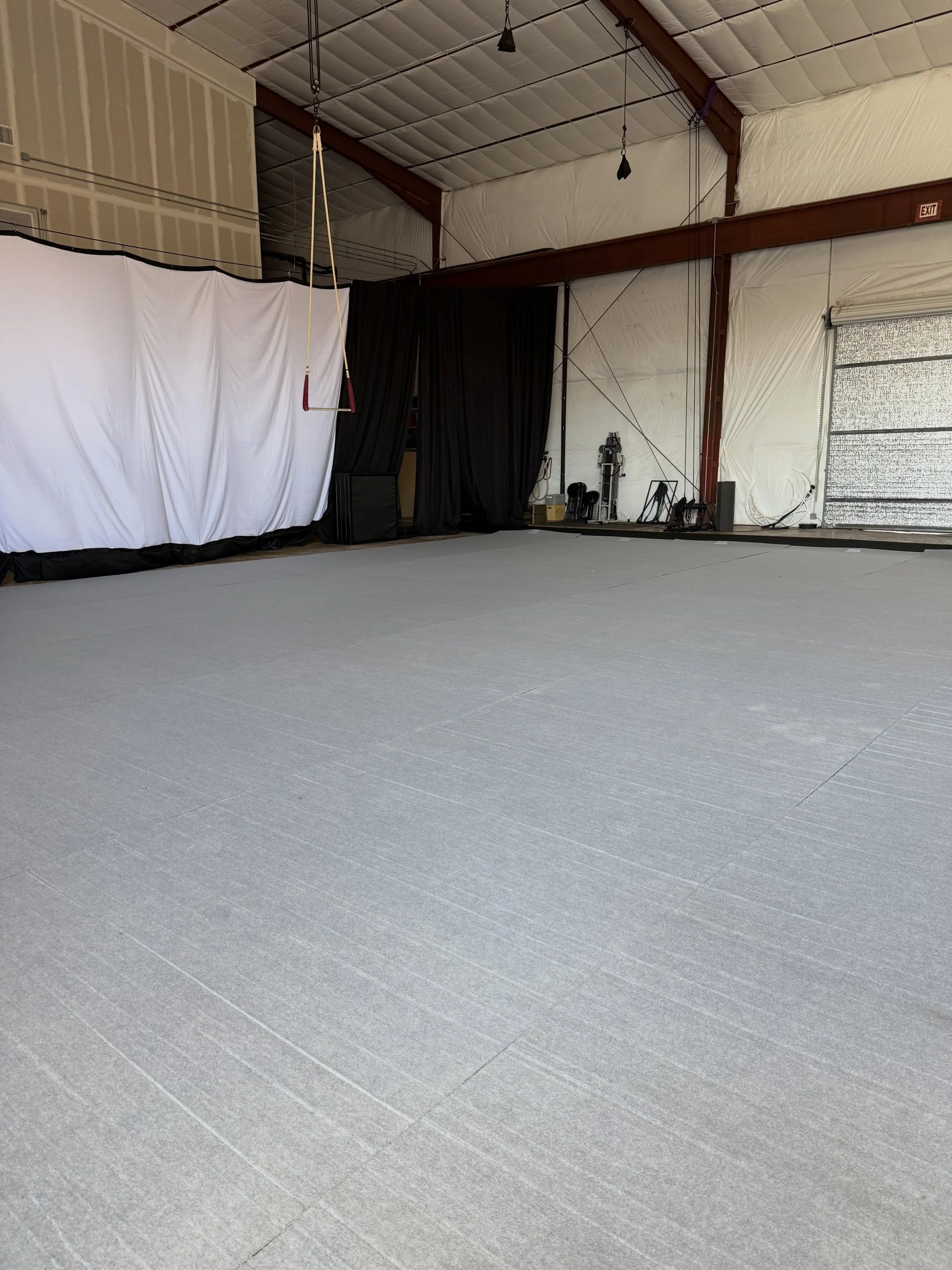 We are officially proud owners of carpet bonded flooring! We are so excited and proud to get to offer this for our students and it brings us so much joy being able to work on the space and continue improving it for them. Thank you of course to our st