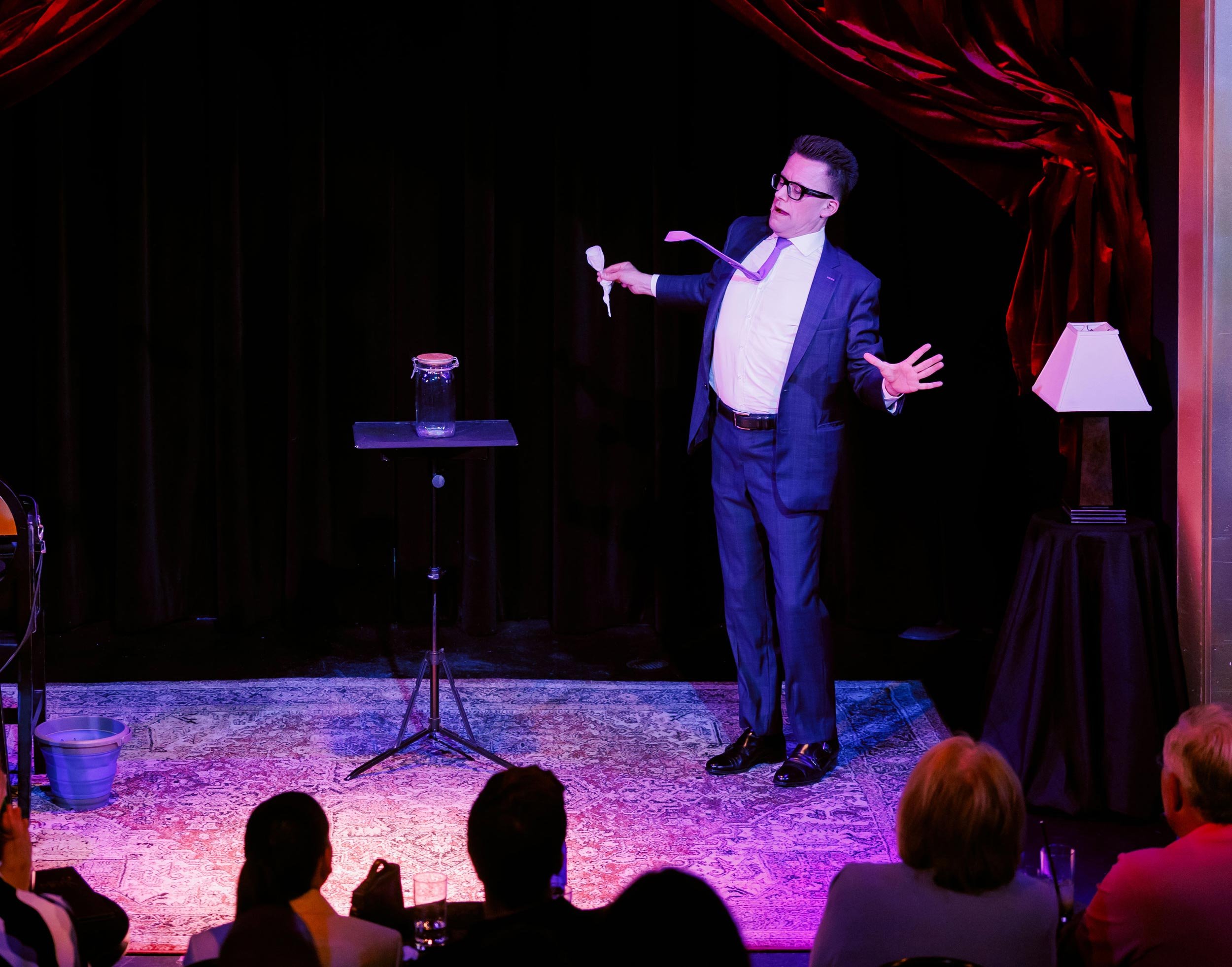 Arthur Trace, Los Angeles magician, engaging guests with original magic