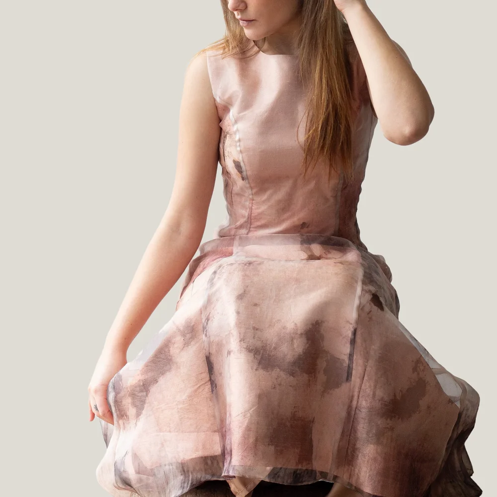 satin shibori dresses Valentina Dress in Shibori Prism Satin Mint Julep