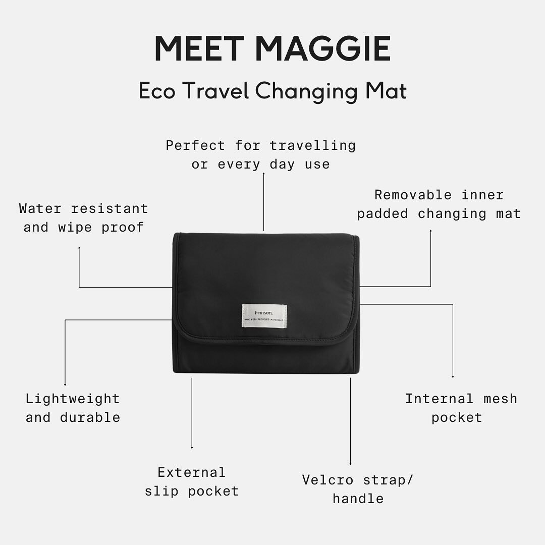 With its multi-functional design, Maggie makes changing time a breeze wherever you are. 

Featuring a removable inner mat, water-resistant materials, and wipe-proof interior and exterior, Maggie ensures your little one stays comfortable and clean. 

