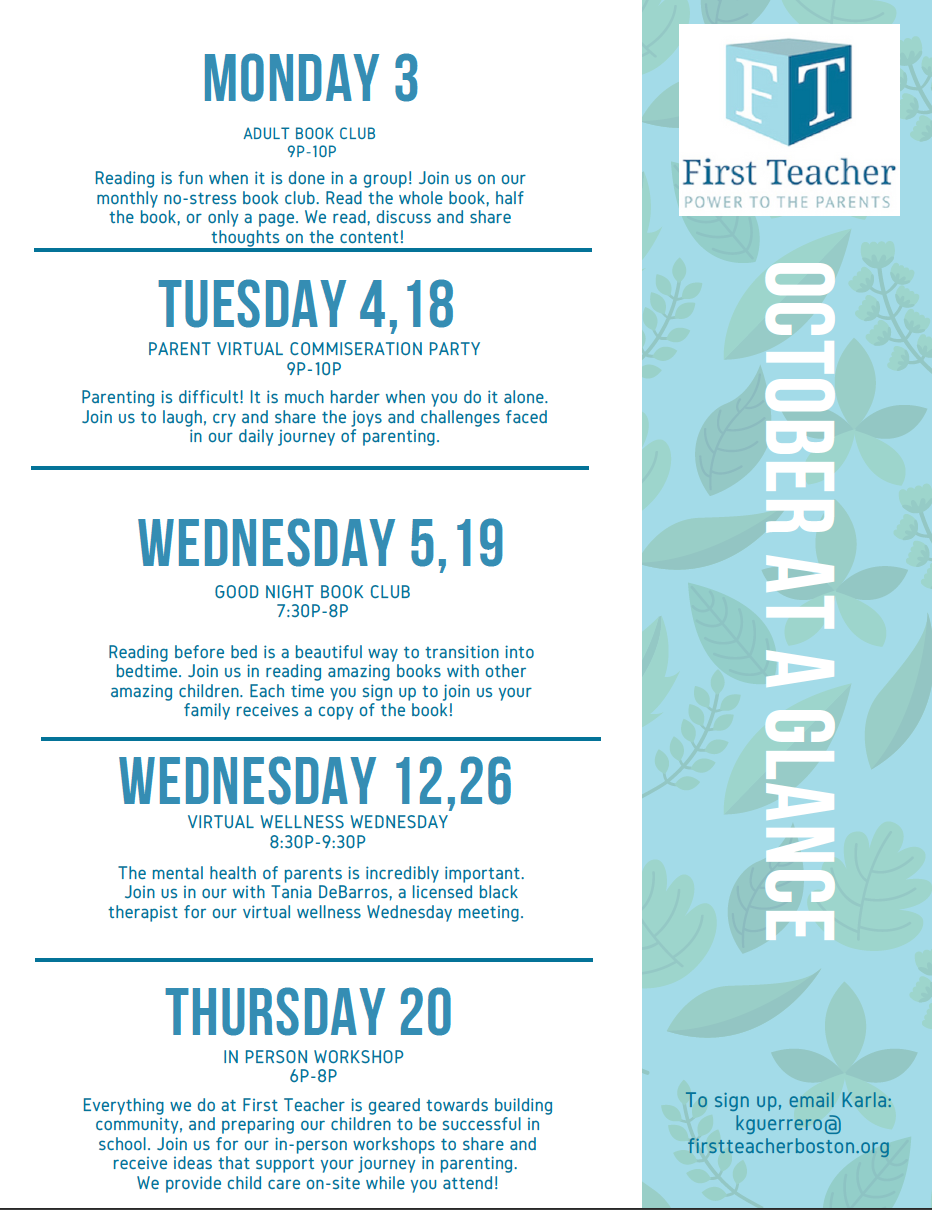 Check out our Programming for October!