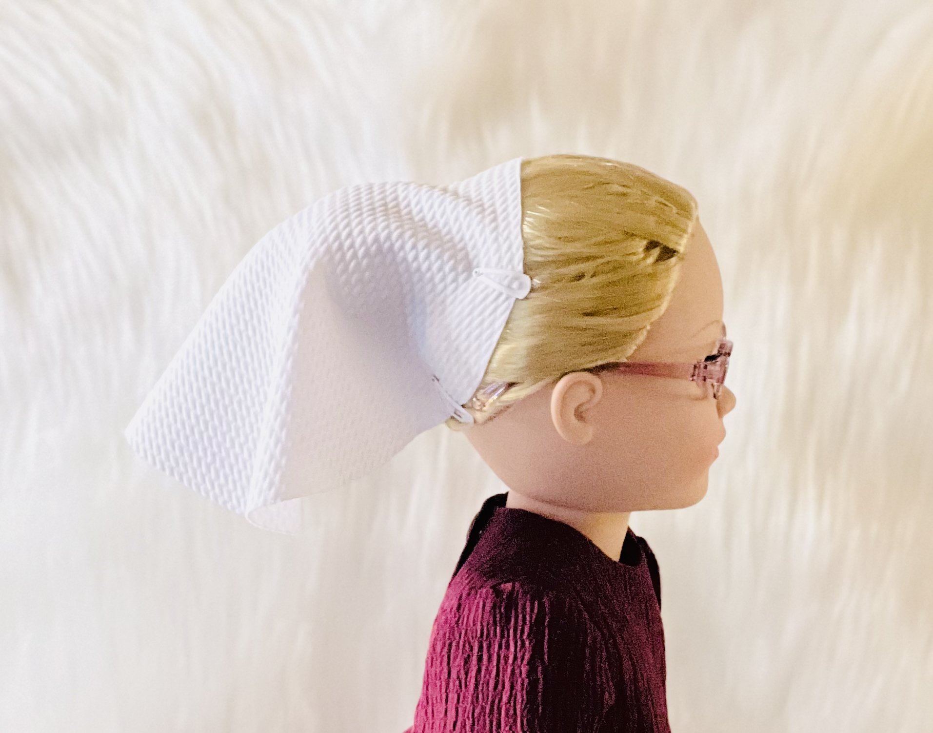Amish Doll Veil – with Hair Clips (Fits 18” Dolls)