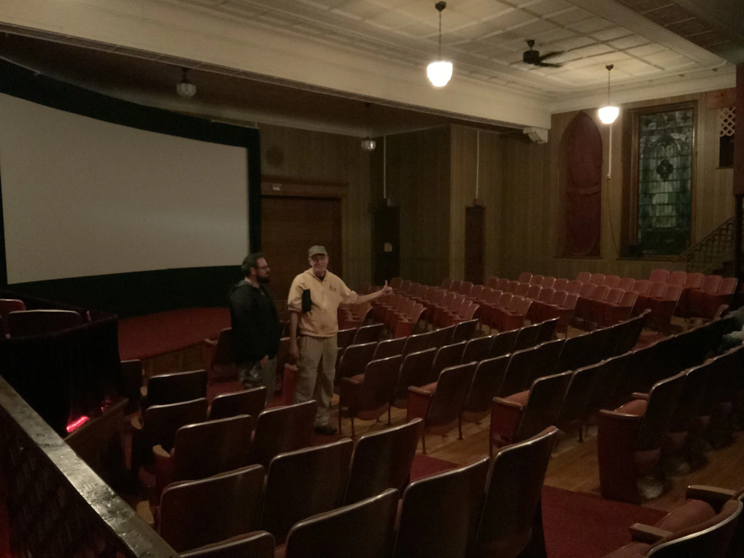 Unique, a church converted to a theater. Sound and picture just fine!