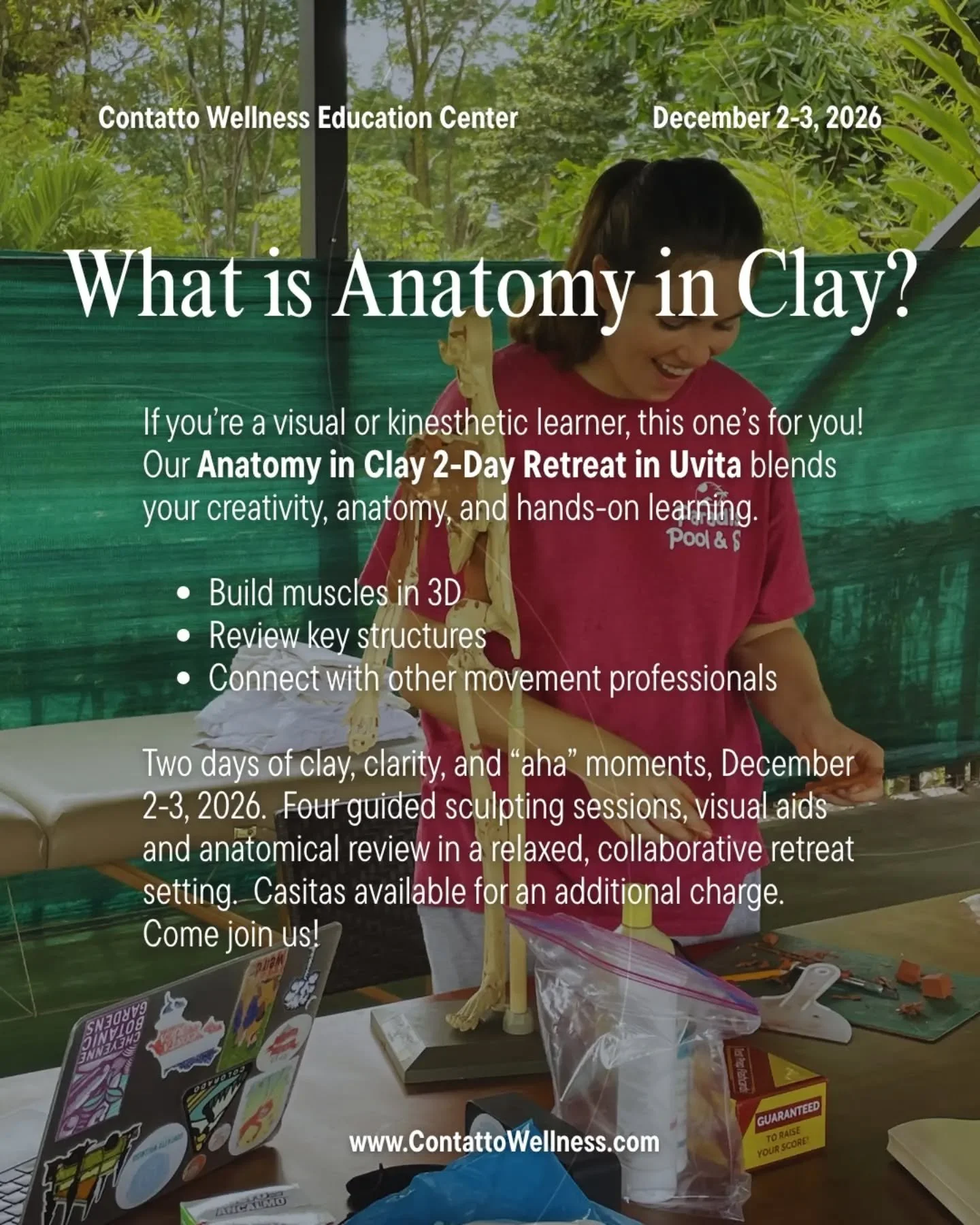 Our Anatomy In Clay retreat is coming up in December - so come stay with us in beautiful Costa Rica, get your hands dirty, and play with some clay!

#MassageTherapist #MassageTherapyLife #LMT #LMTlife #NCBTMB