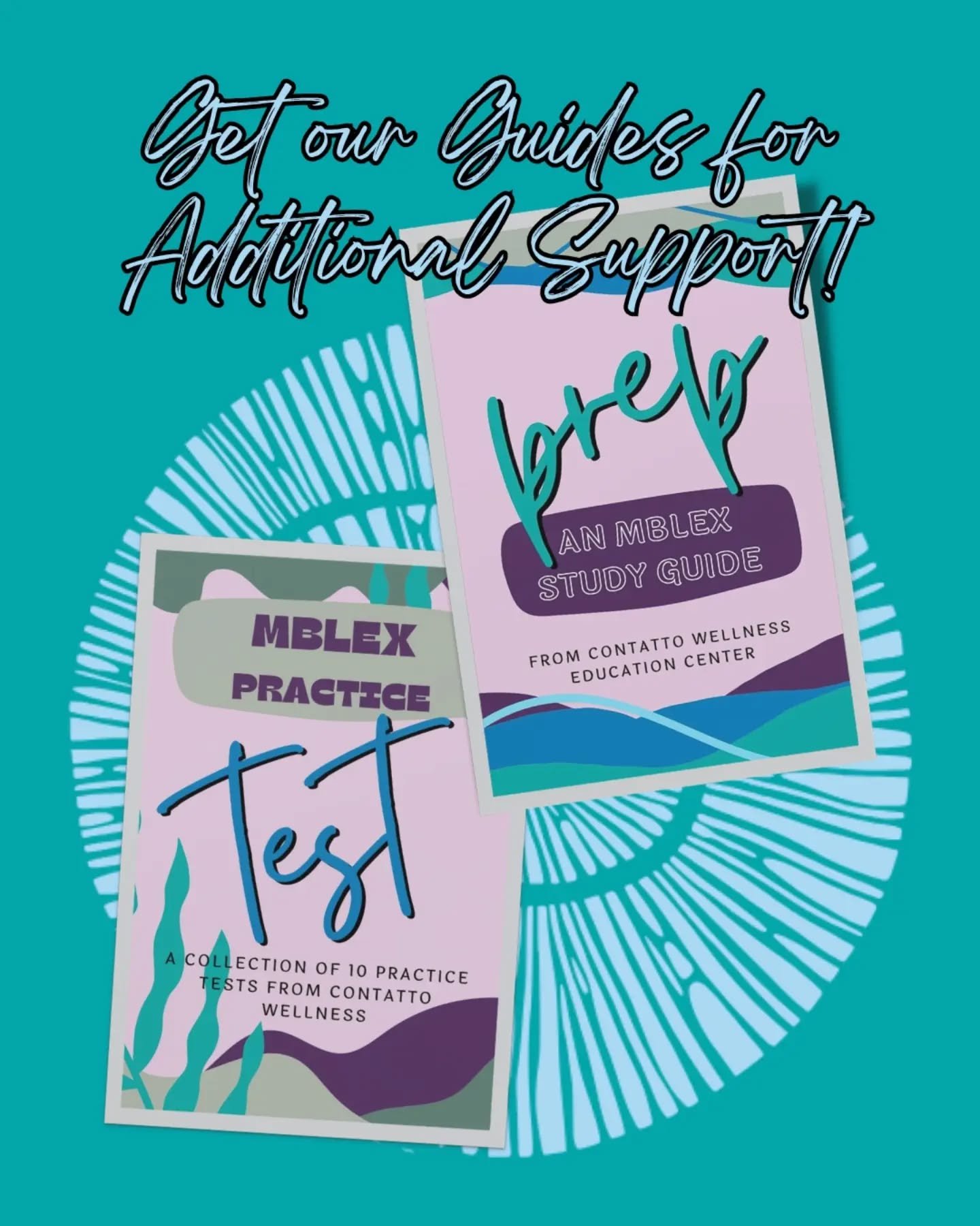Do you feel like you need some additional support studying for the MBLEx?  We have two affordable books that will help!  One is our study guide, and the other has TEN practice tests full of real MBLEx test questions.  Get yours today for an easier pa