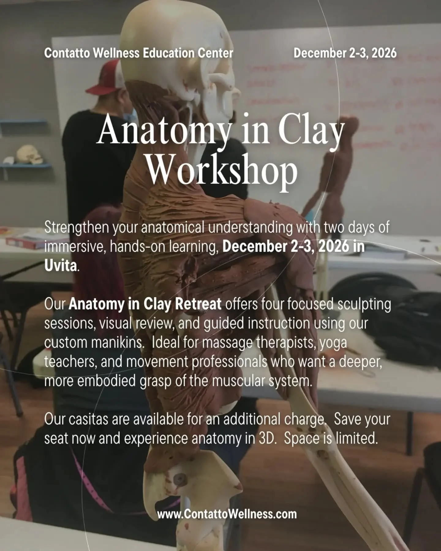 Our Anatomy In Clay retreat is coming up in December - so come stay with us in beautiful Costa Rica, get your hands dirty, and play with some clay!

www.contattowellness.com/upcoming-retreats

#MassageTherapist #MassageTherapyLife #LMT #LMTlife #NCBT