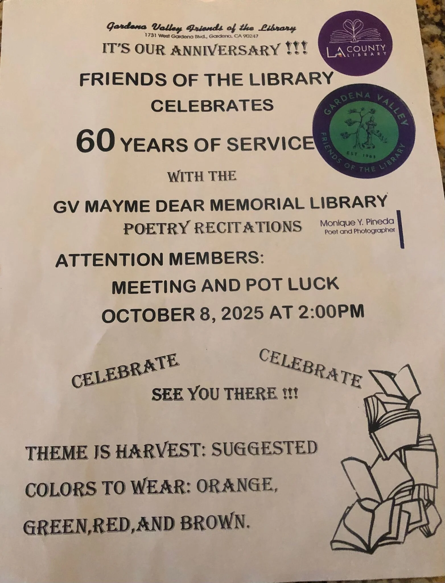 Gardena Valley Friends of the Library - October 08, 2025