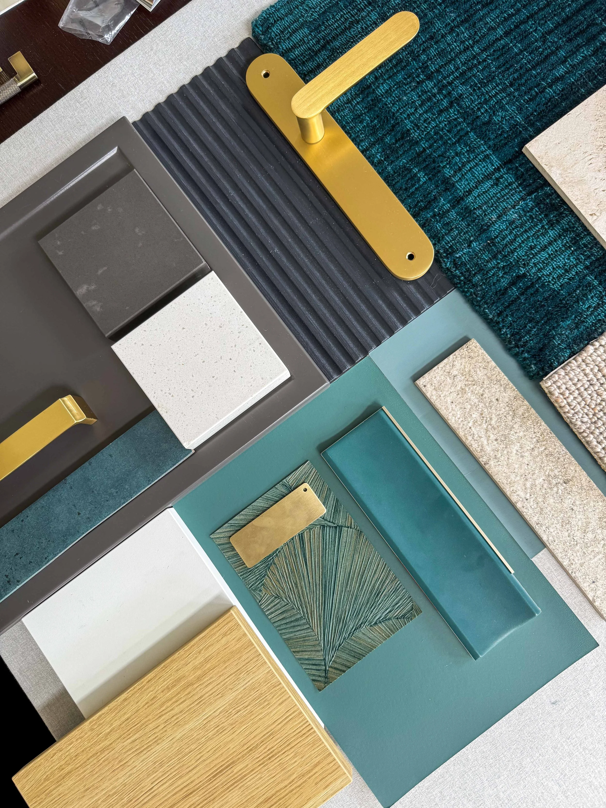 Colour plallet teal, gold and grey