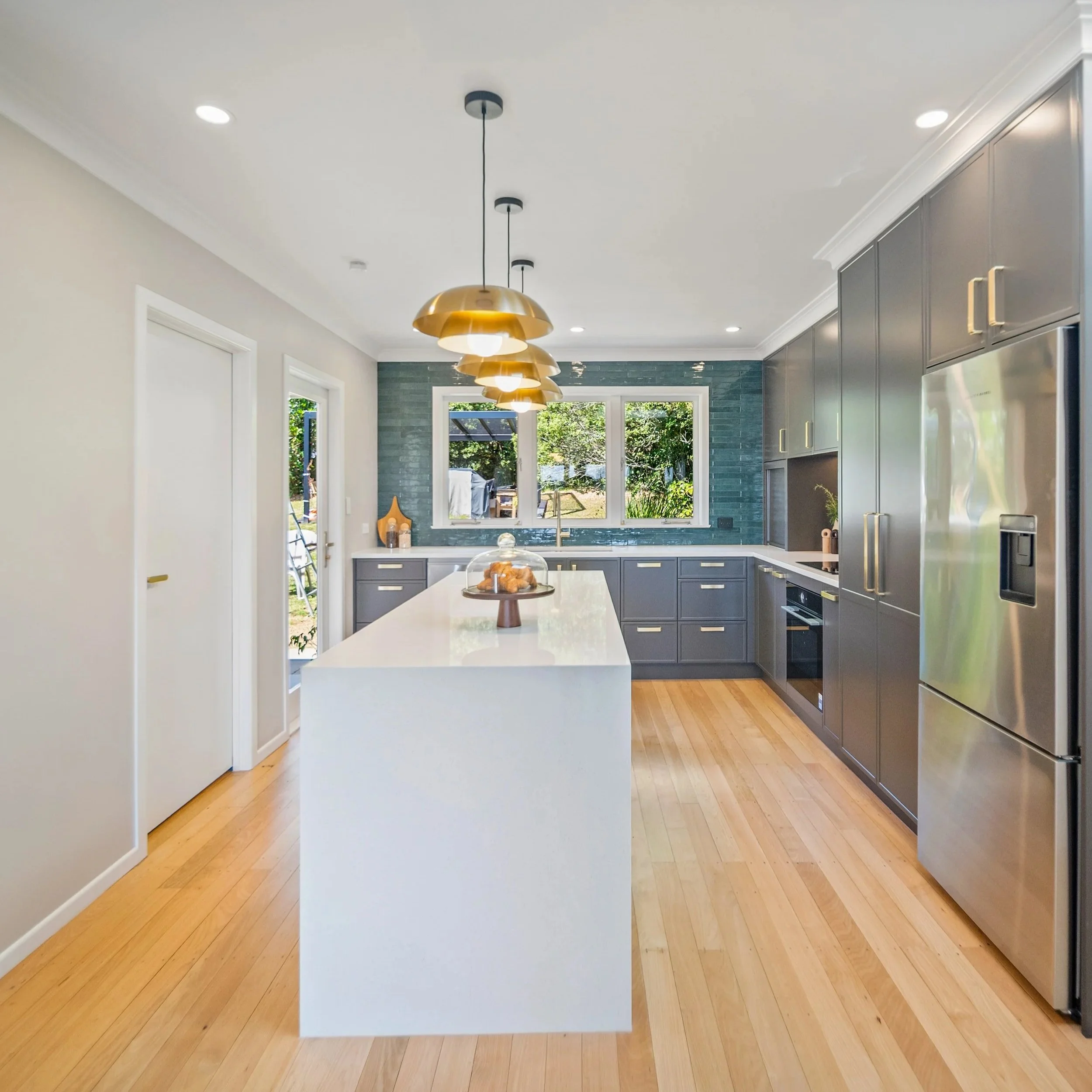 kitchen gold and teal